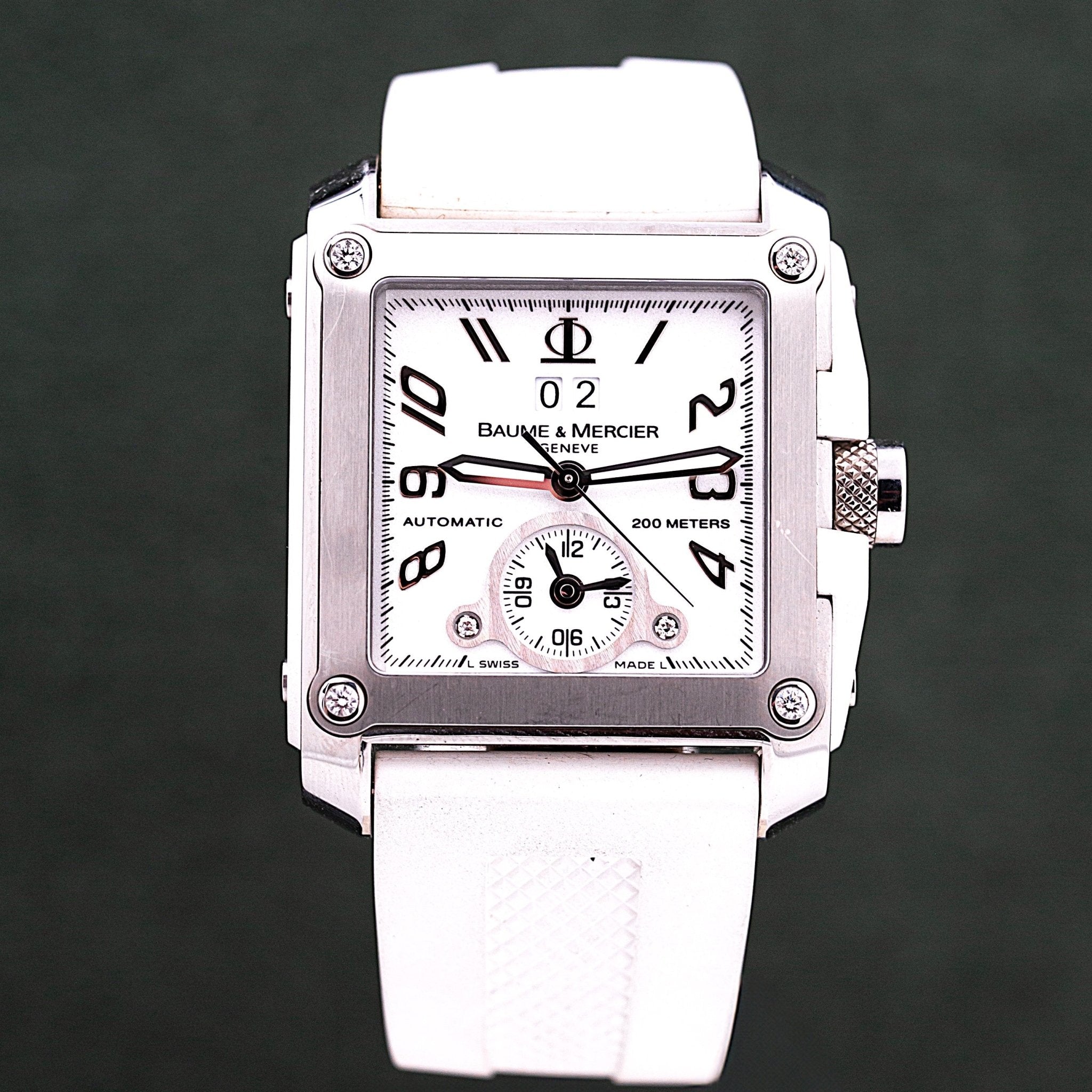 BAUME & MERCIER HAMPTON SQUARE DUAL TIME XXL - montre vintage - Contre - Temps Paris
