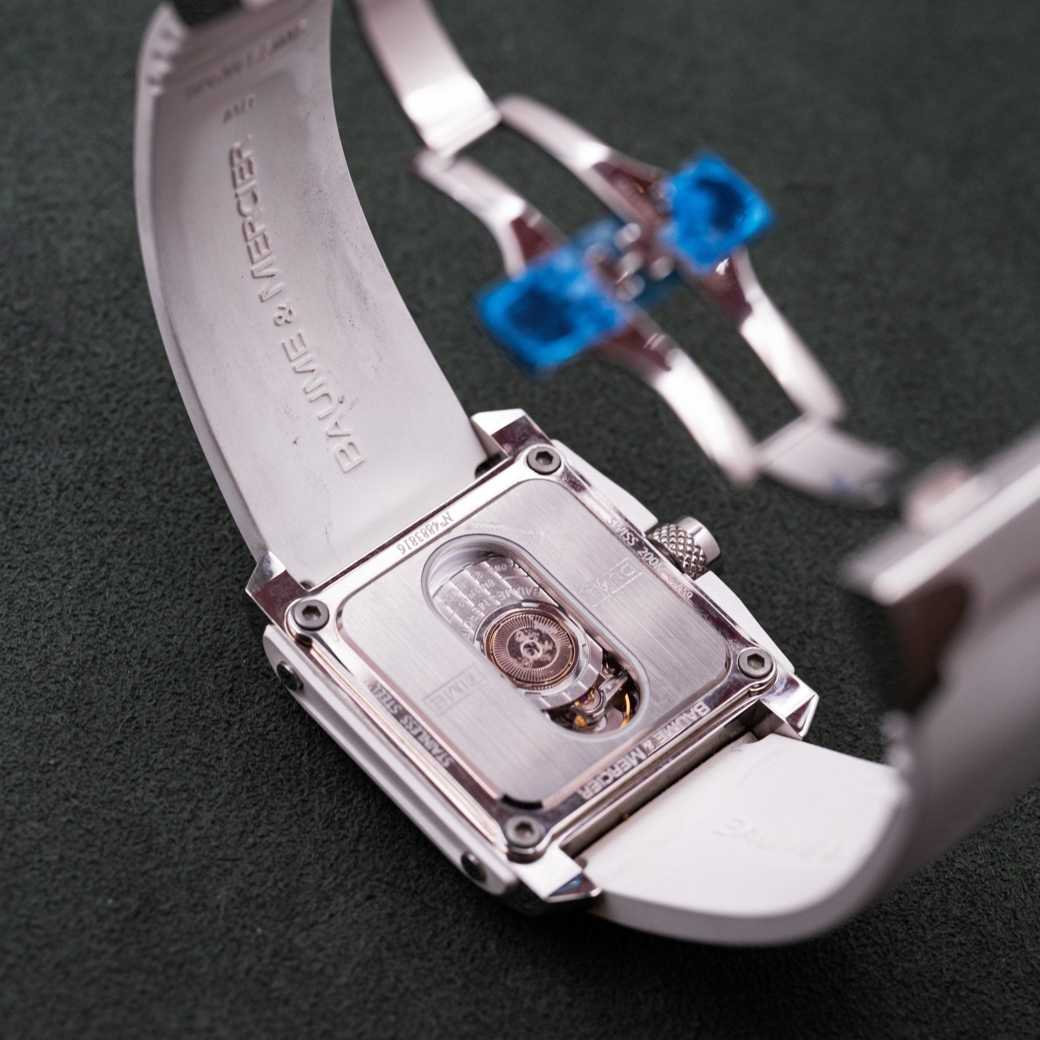 BAUME & MERCIER HAMPTON SQUARE DUAL TIME XXL - montre vintage - Contre - Temps Paris