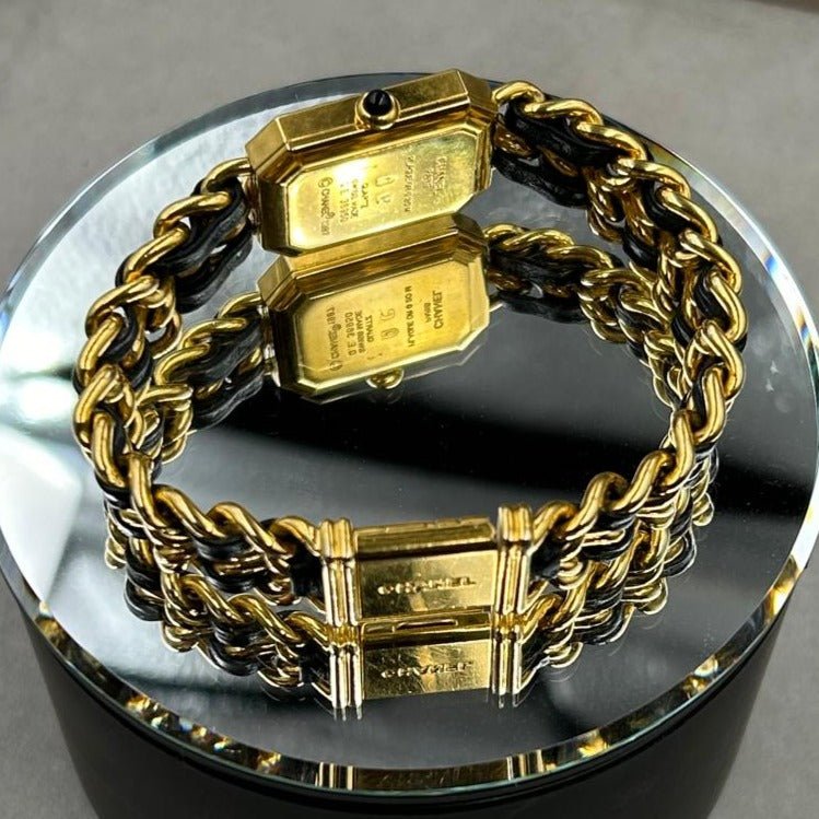 CHANEL "PREMIERE - EDITION ORIGINALE" PLAQUÉE OR ET CUIR - montre vintage - Contre - Temps Paris