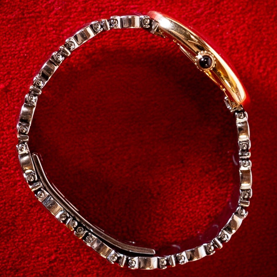 CARTIER BAIGNOIRE CLASSIQUE OR ET ACIER BRACELET CASQUE D'OR - montre vintage - Contre - Temps Paris
