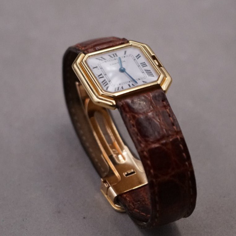 CARTIER CEINTURE HOMME OR JAUNE - montre vintage - Contre - Temps Paris