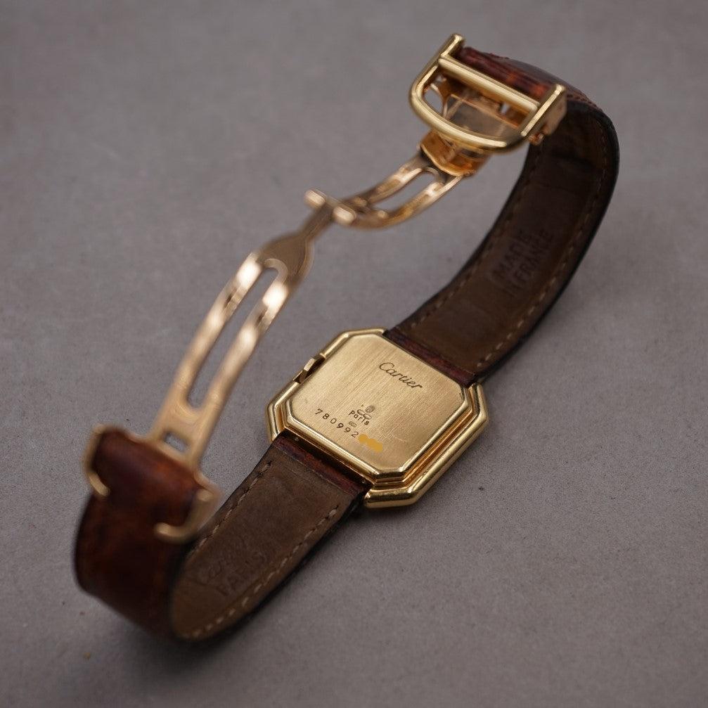 CARTIER CEINTURE HOMME OR JAUNE - montre vintage - Contre - Temps Paris