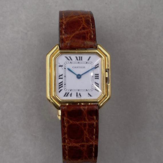 CARTIER CEINTURE HOMME OR JAUNE - montre vintage - Contre - Temps Paris