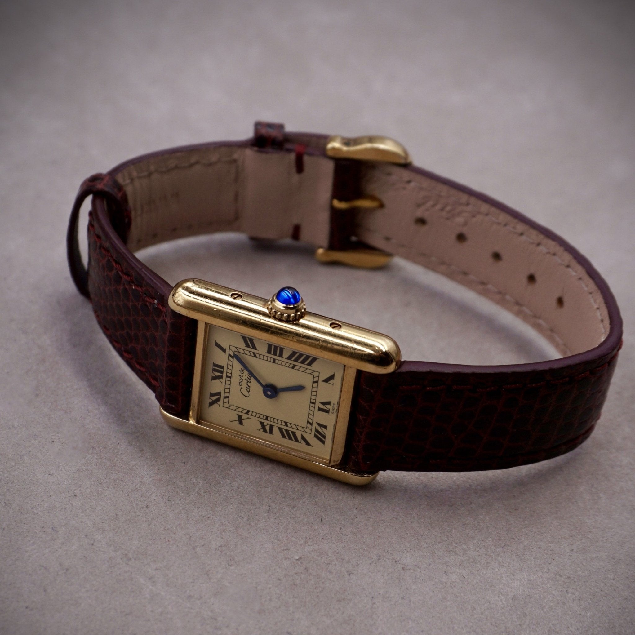 CARTIER TANK MUST LADY CHAMPAGNE - montre vintage - Contre - Temps Paris