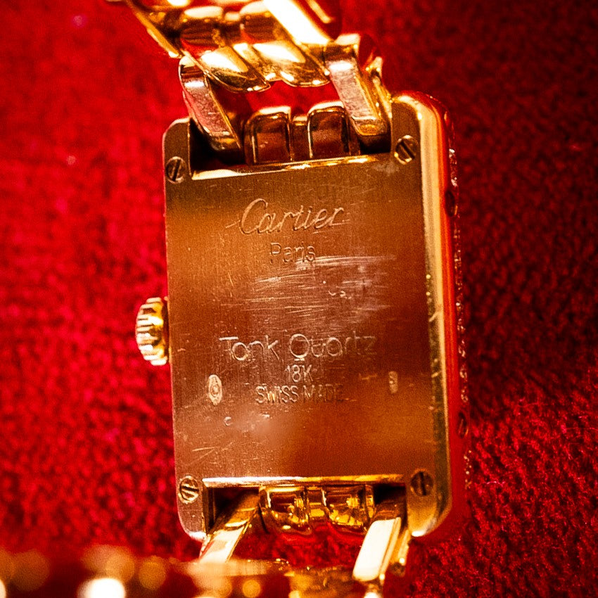 CARTIER TANK LADY YELLOW GOLD BRANCARD DIAMONDS