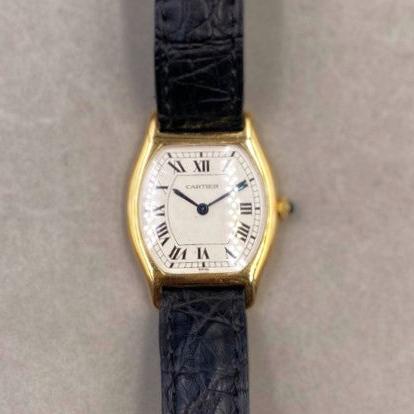 CARTIER TORTUE HOMME EXTRA PLATE OR - montre vintage - Contre - Temps Paris