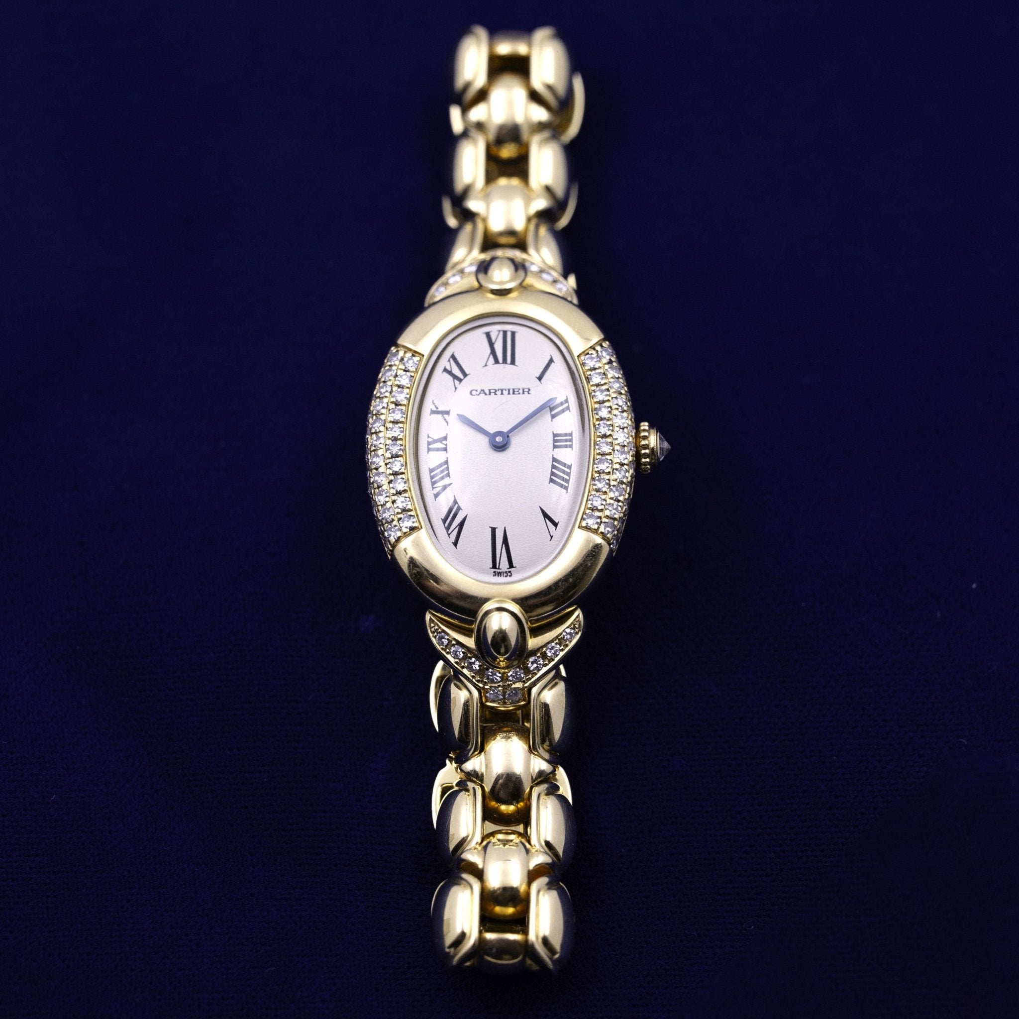 CARTIER BAIGNOIRE OR ET DIAMANTS - montre vintage - Contre - Temps Paris