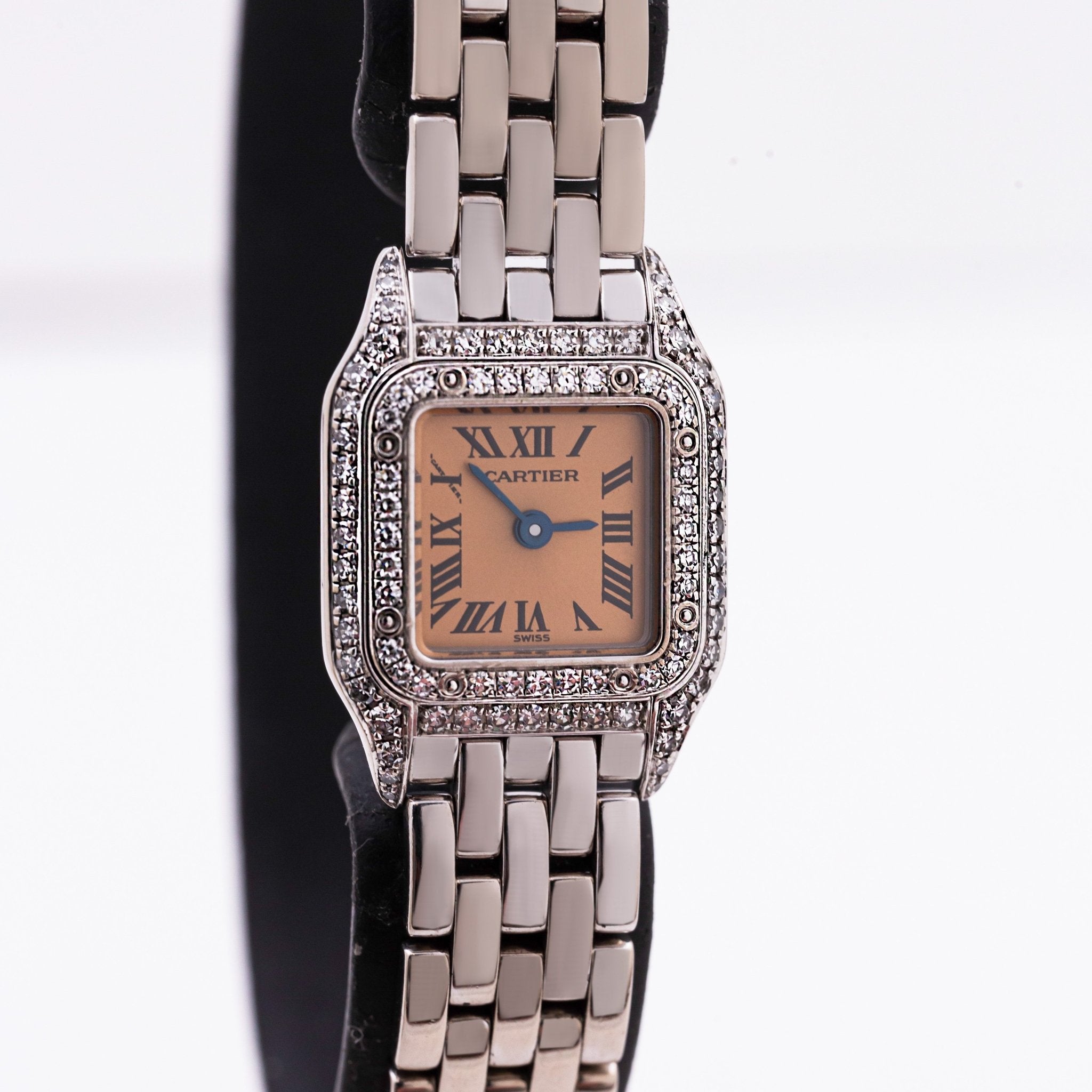 CARTIER PANTHERE MINI OR BLANC ET DIAMANTS - montre vintage - Contre - Temps Paris