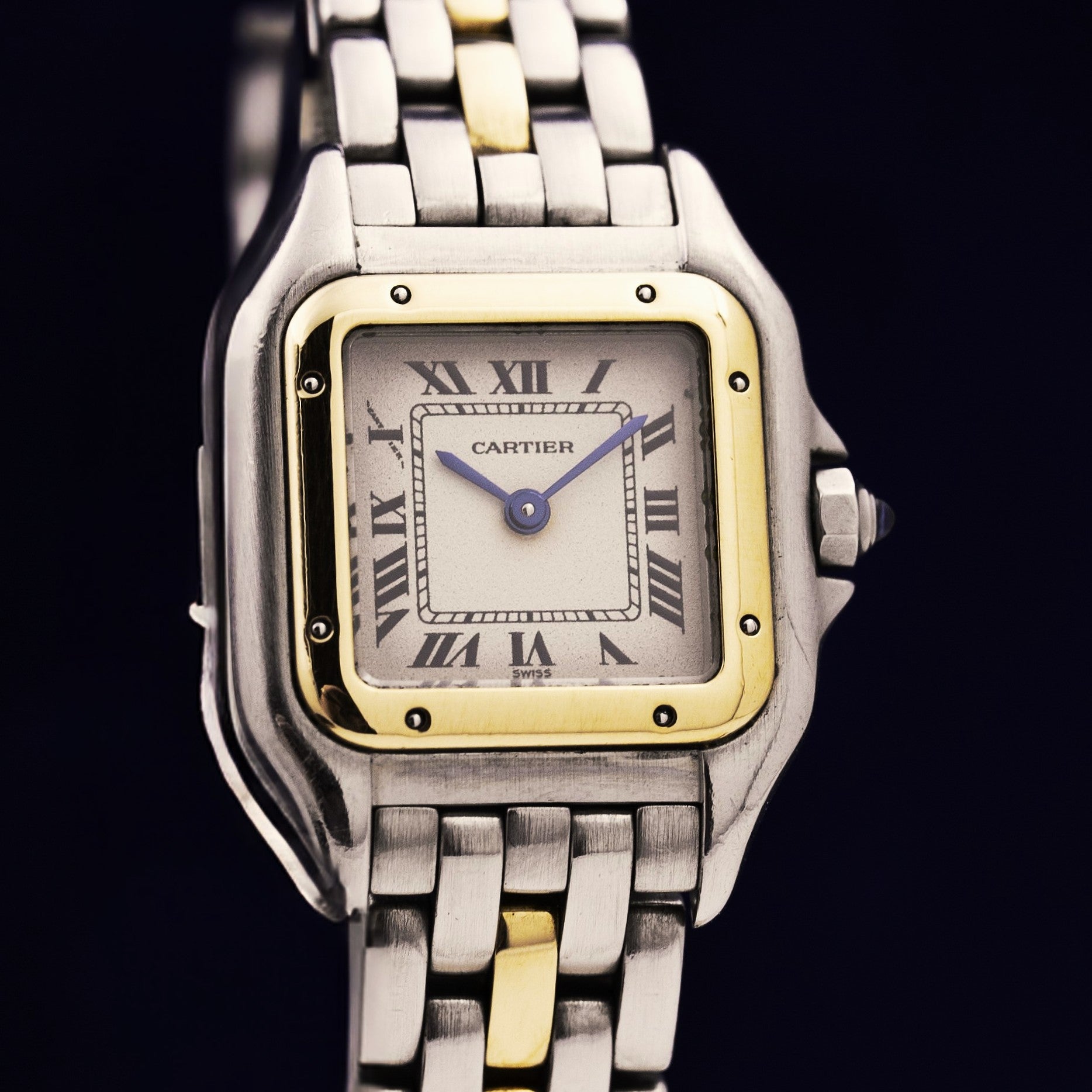 CARTIER PANTHERE SMALL GOLD AND STEEL BRACELET 1 ROW OF GOLD