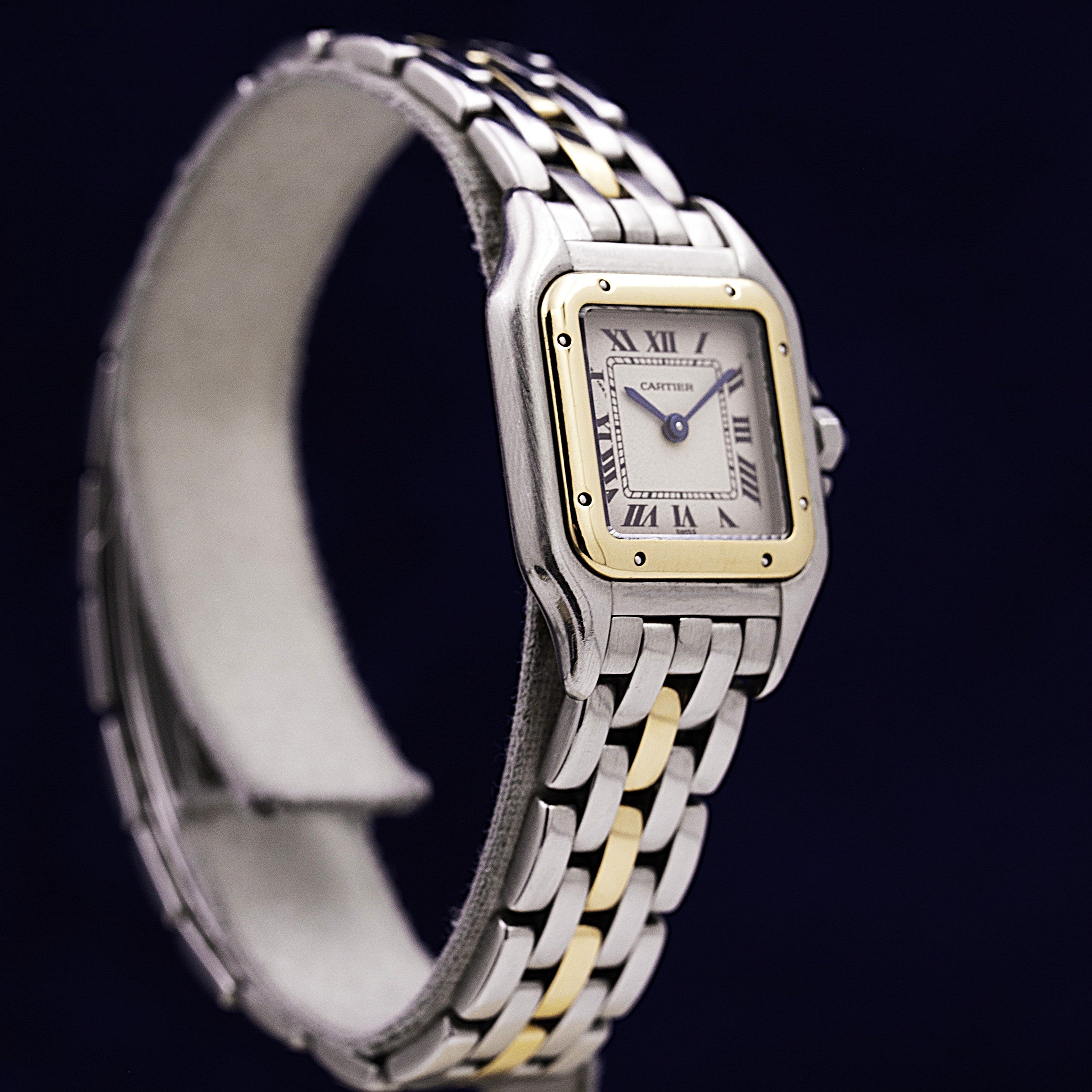 CARTIER PANTHERE SMALL GOLD AND STEEL BRACELET 1 ROW OF GOLD