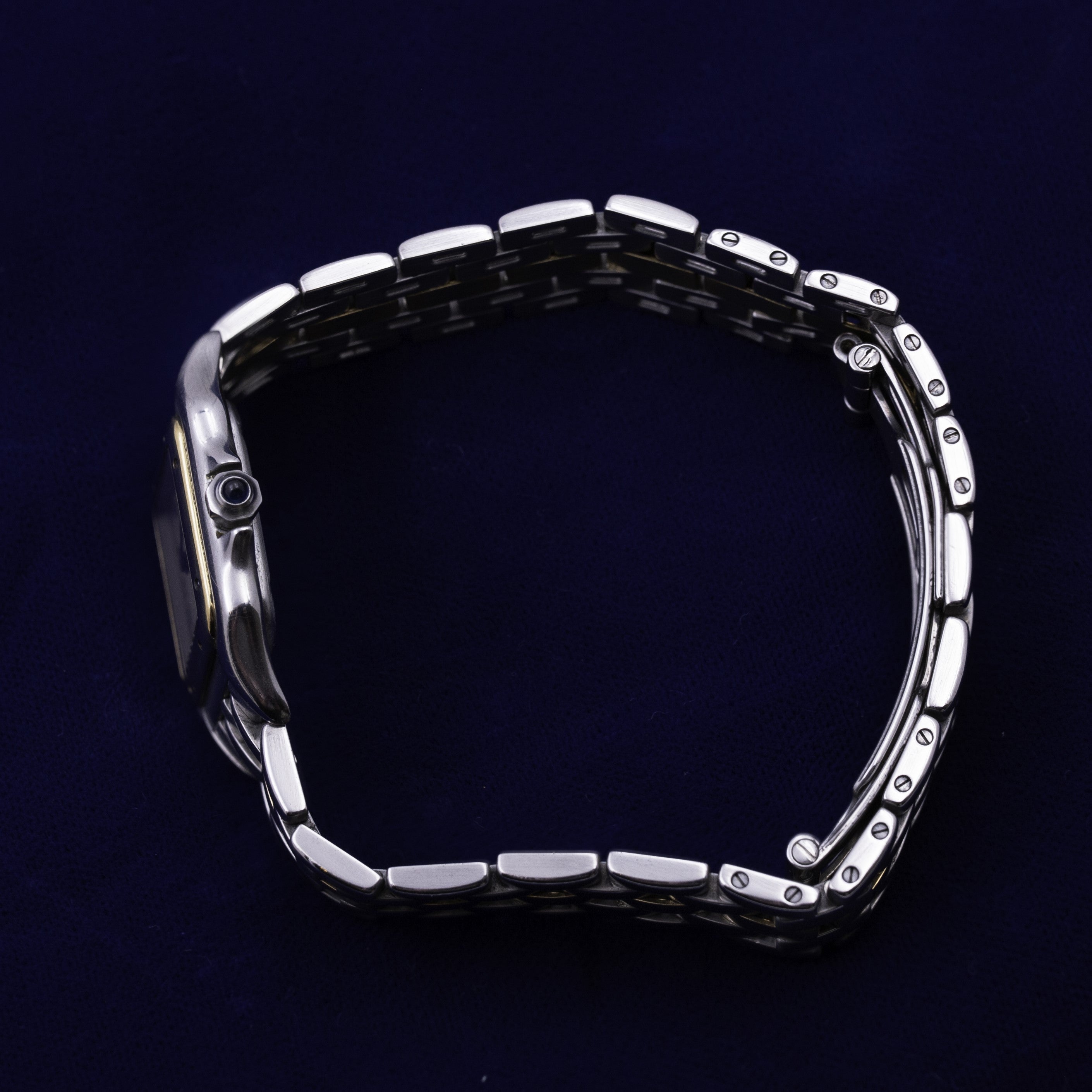 CARTIER PANTHERE SMALL GOLD AND STEEL BRACELET 1 ROW OF GOLD