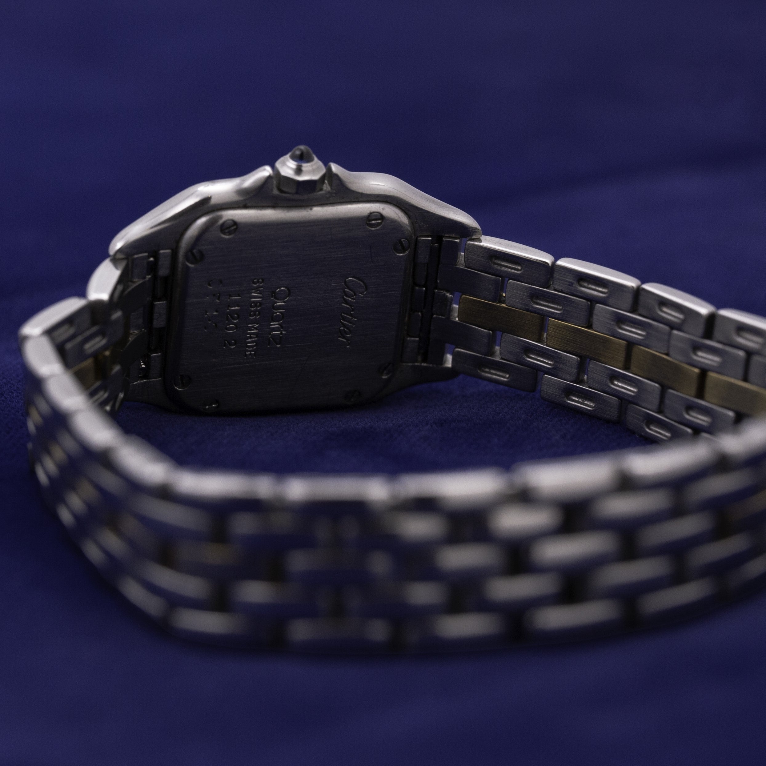 CARTIER PANTHERE SMALL GOLD AND STEEL BRACELET 1 ROW OF GOLD