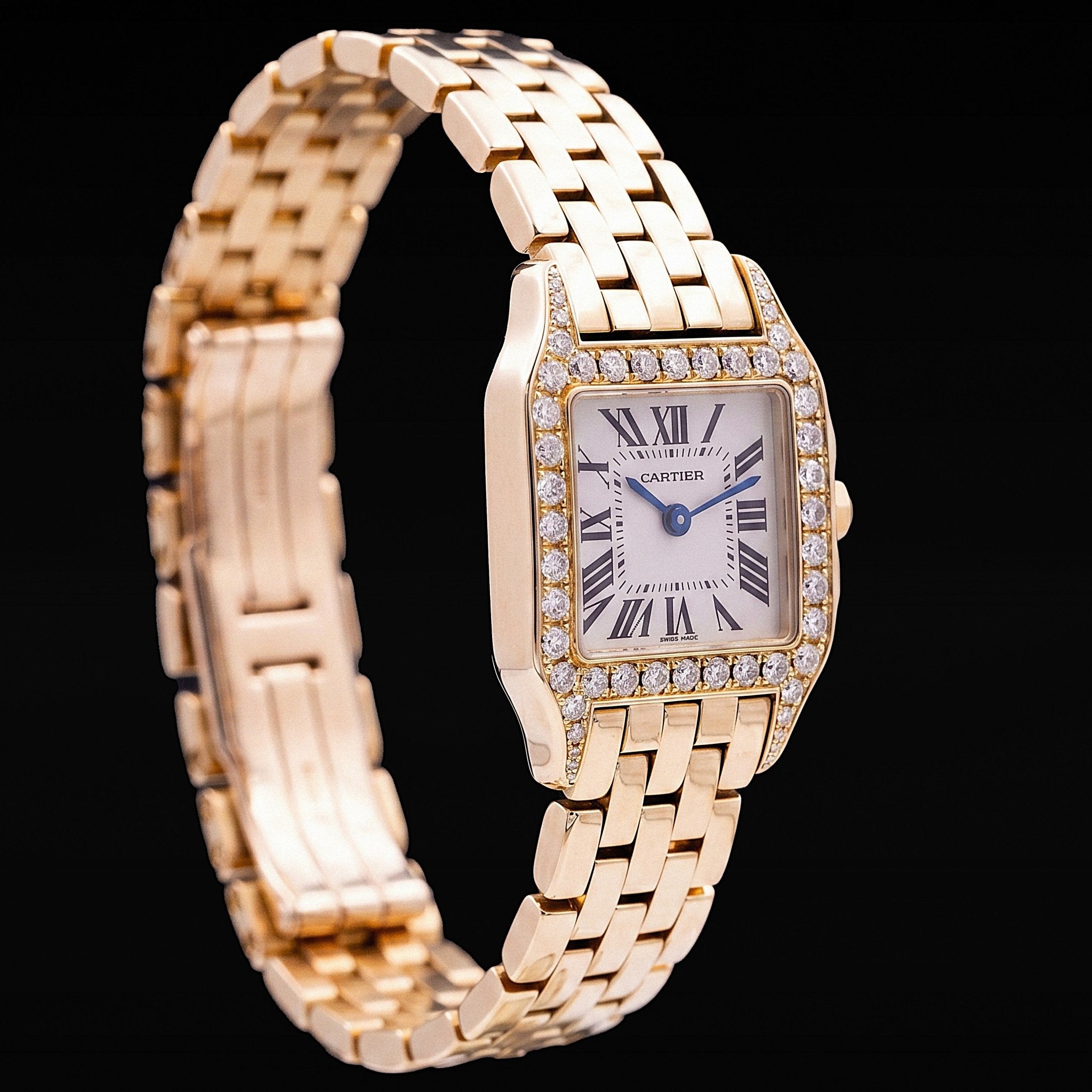 Cartier Santos Demoiselle or jaune et diamants Ref. WF9001Y7, ca.2015 - montre vintage - Contre-Temps Paris