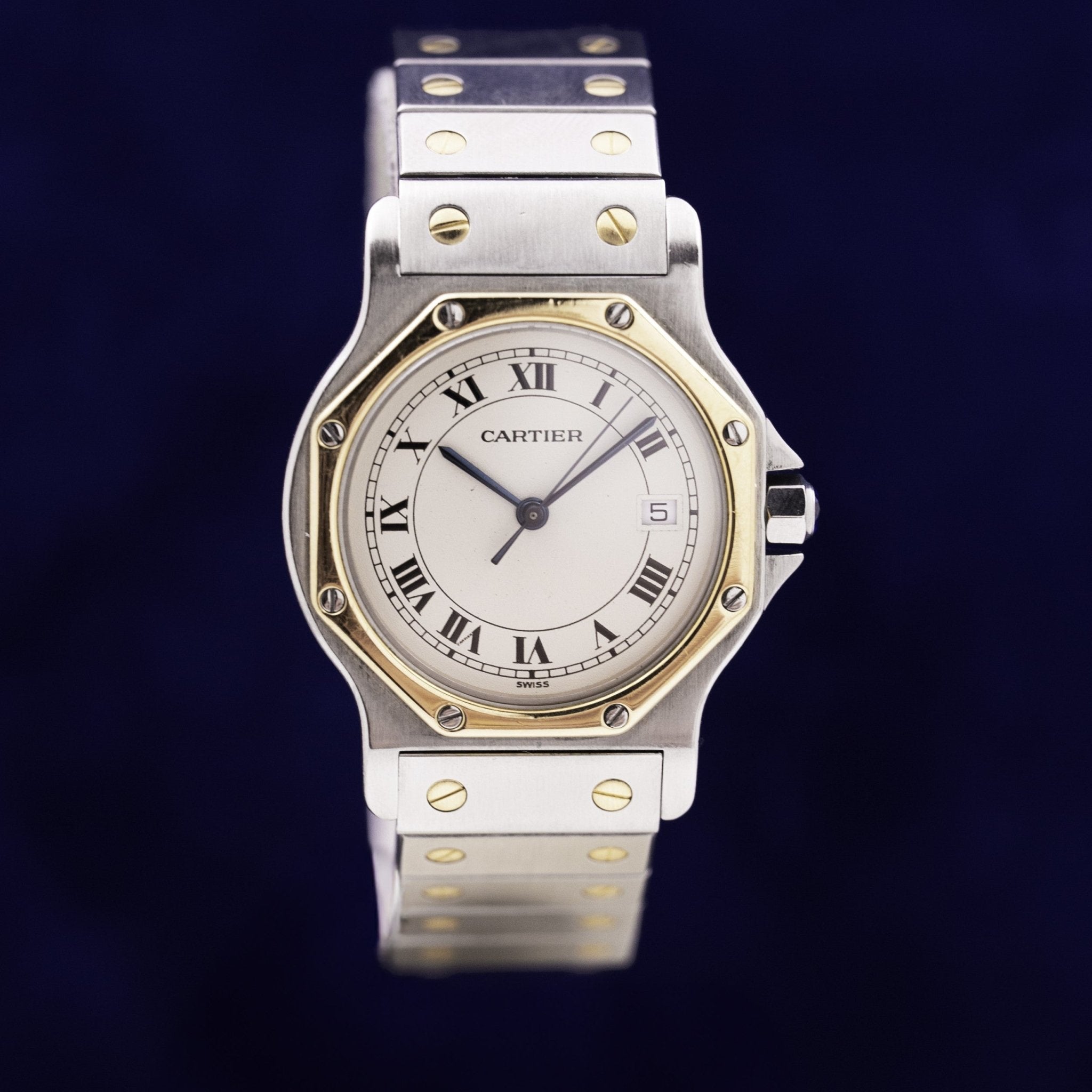 CARTIER SANTOS OCTOGONALE HOMME - montre vintage - Contre - Temps Paris