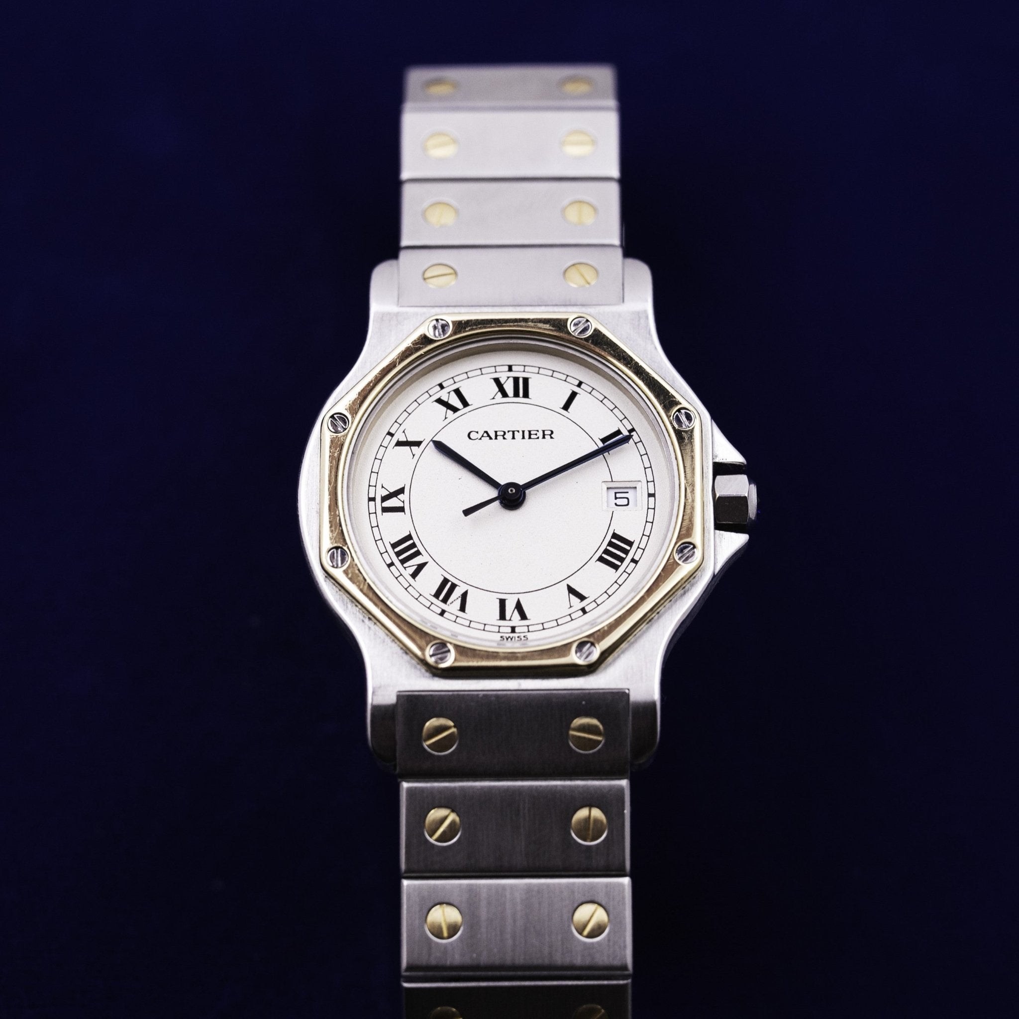 CARTIER SANTOS OCTOGONALE HOMME - montre vintage - Contre - Temps Paris