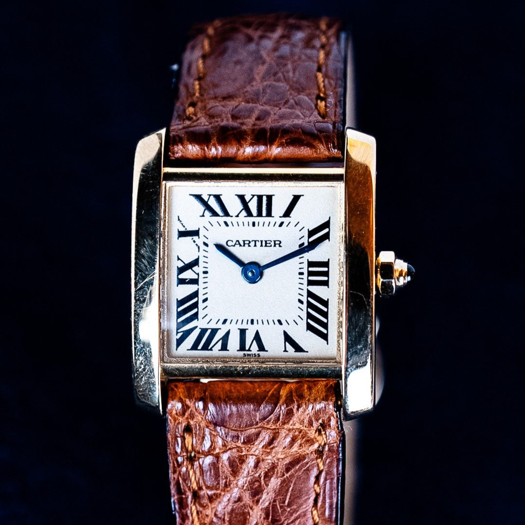 CARTIER TANK FRANCAISE FEMME OR - montre vintage - Contre - Temps Paris