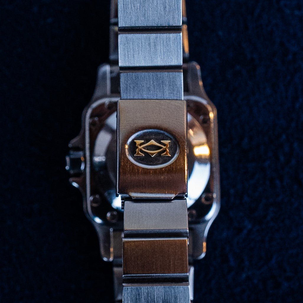 CARTIER SANTOS CARREE OR & ACIER - montre vintage - Contre - Temps Paris