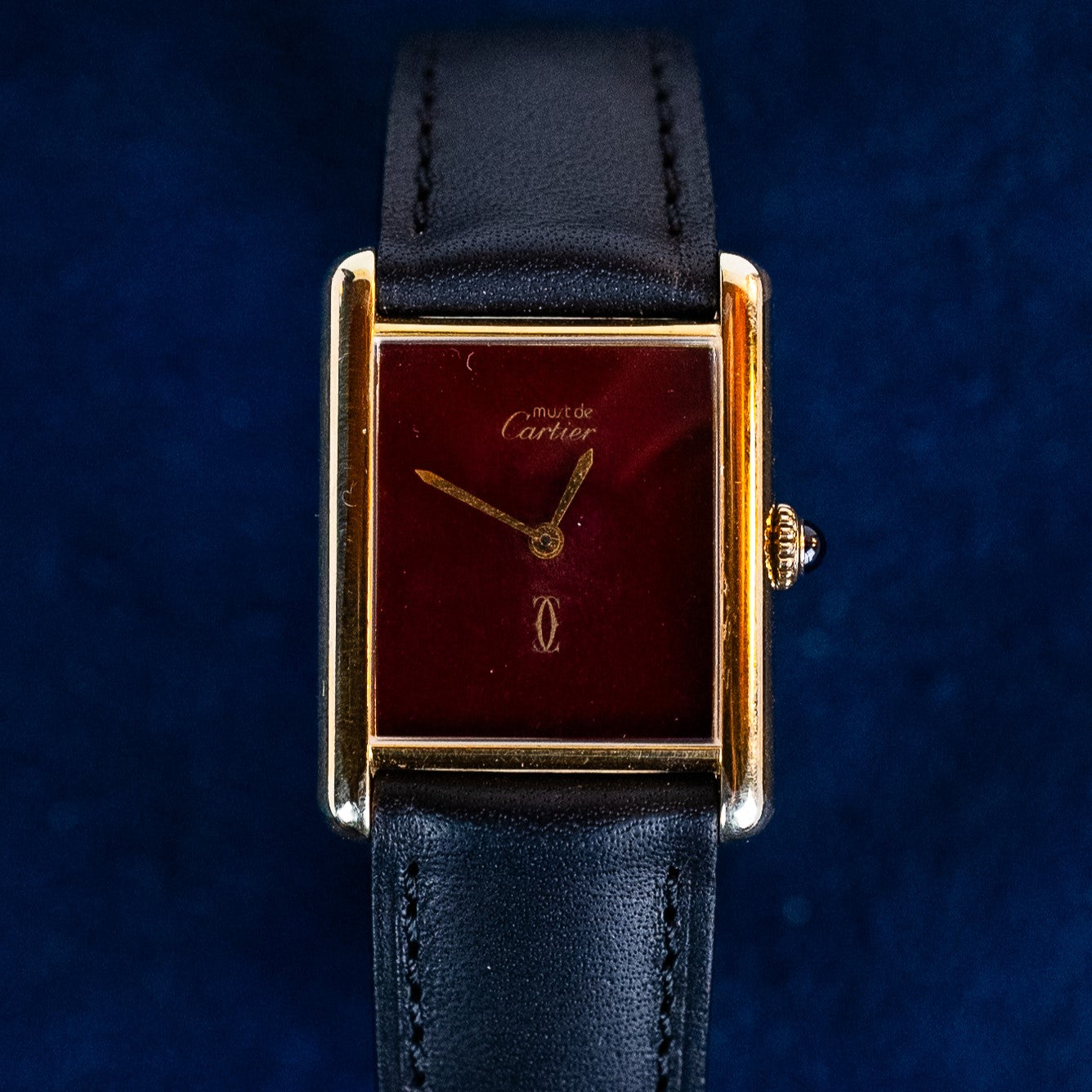 CARTIER TANK MUST MEN BURGUNDY DIAL