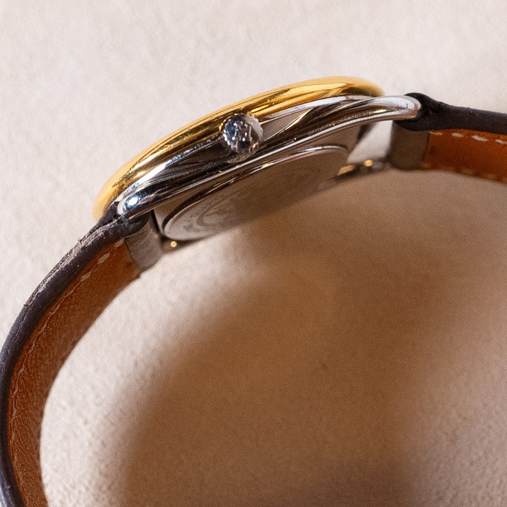 HERMES ARCEAU FEMME BICOLORE PLAQUE OR ET ACIER - montre vintage - Contre - Temps Paris