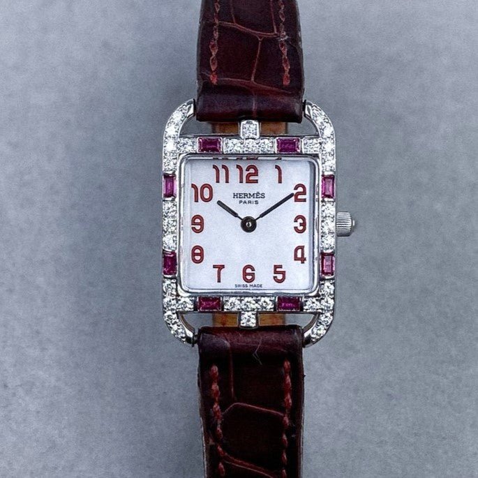 HERMES CAPE COD LADY DIAMANTS ET RUBIS - montre vintage - Contre - Temps Paris