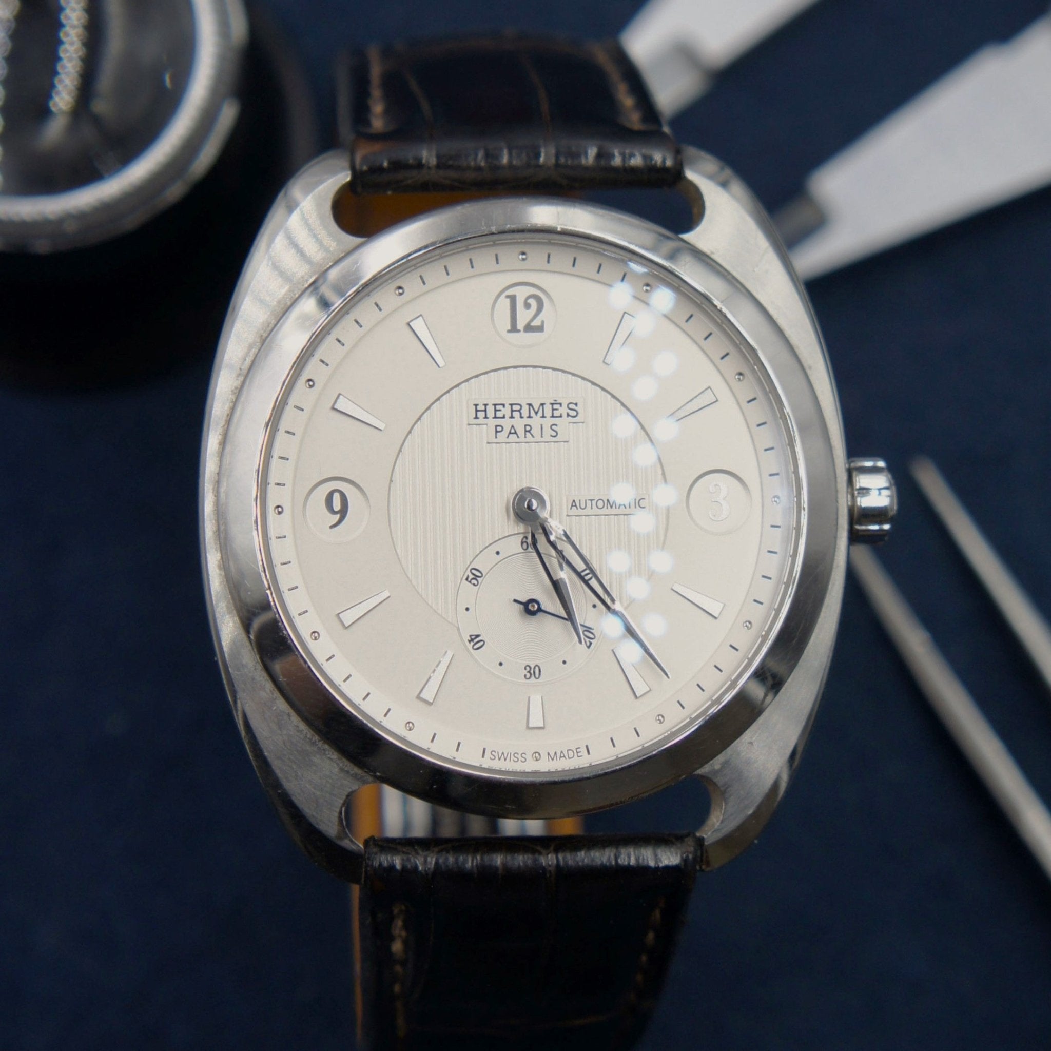 HERMES "DRESSAGE" POUR HOMME - montre vintage - Contre - Temps Paris