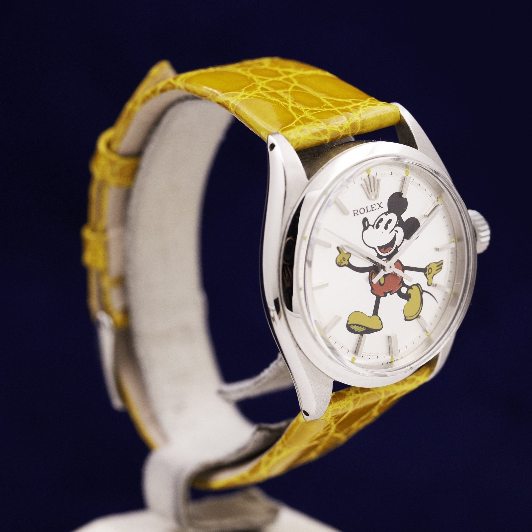 ROLEX PRECISION CADRAN CUSTOM MICKEY INDEXES JAUNES - montre vintage - Contre - Temps Paris