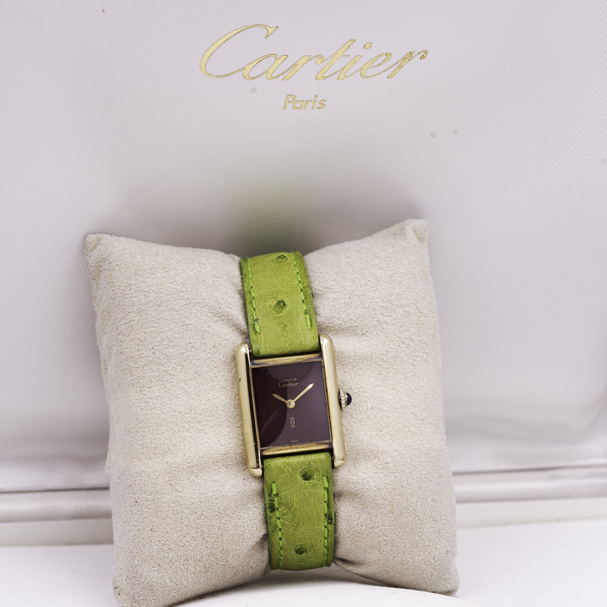 CARTIER TANK MUST LADY BORDEAUX - montre vintage - Contre-Temps Paris