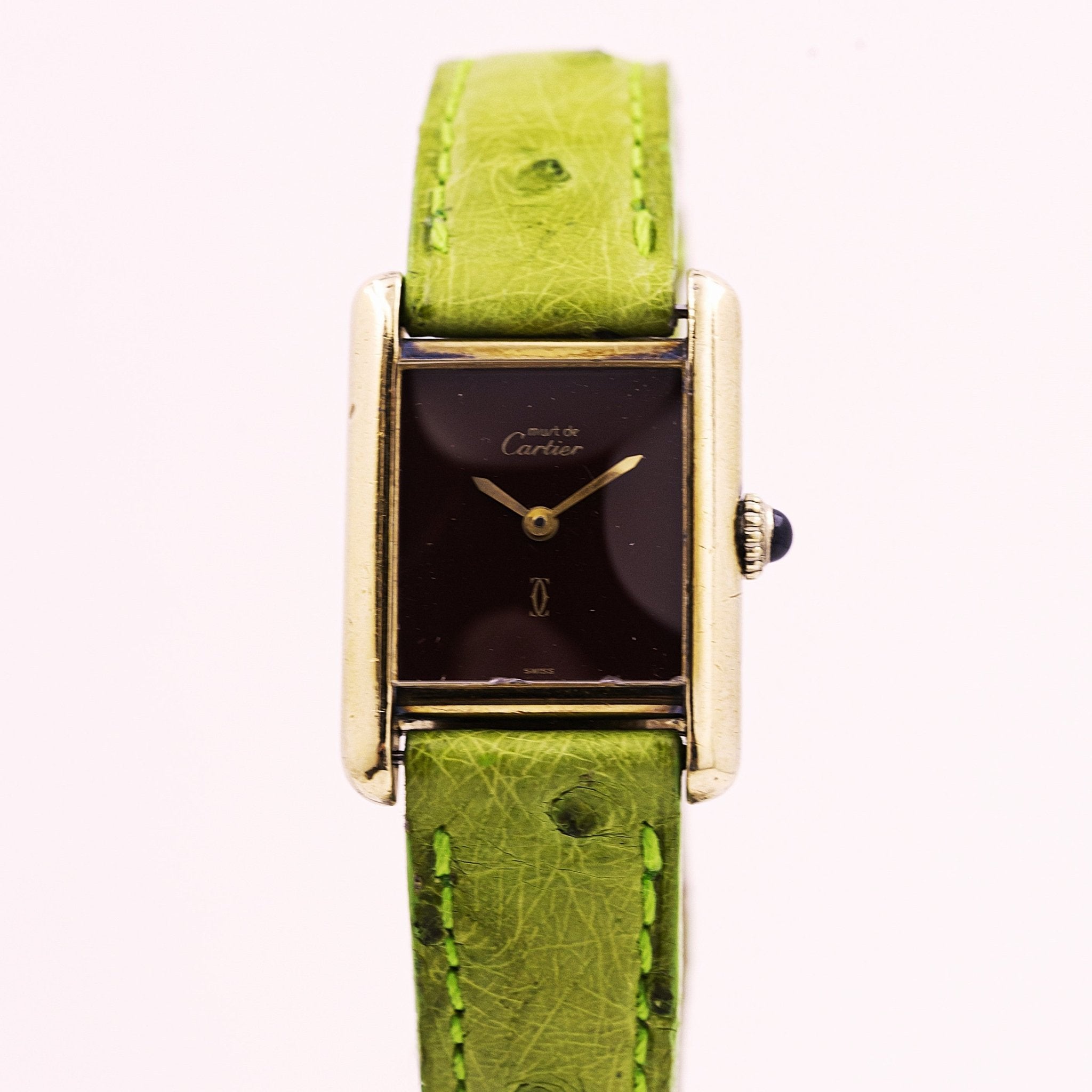 CARTIER TANK MUST LADY BORDEAUX - montre vintage - Contre-Temps Paris