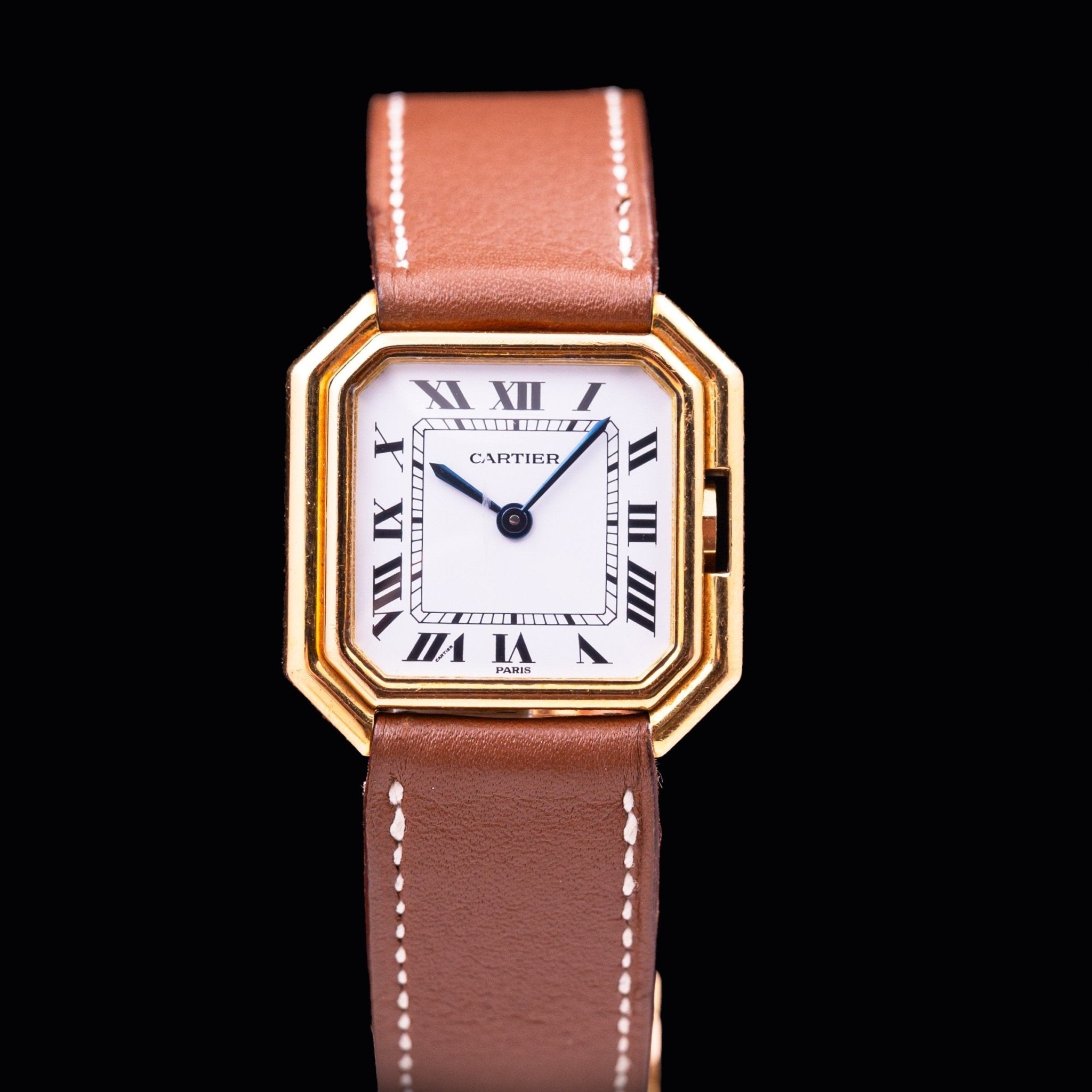 CARTIER CEINTURE OR HOMME - montre vintage - Contre - Temps Paris