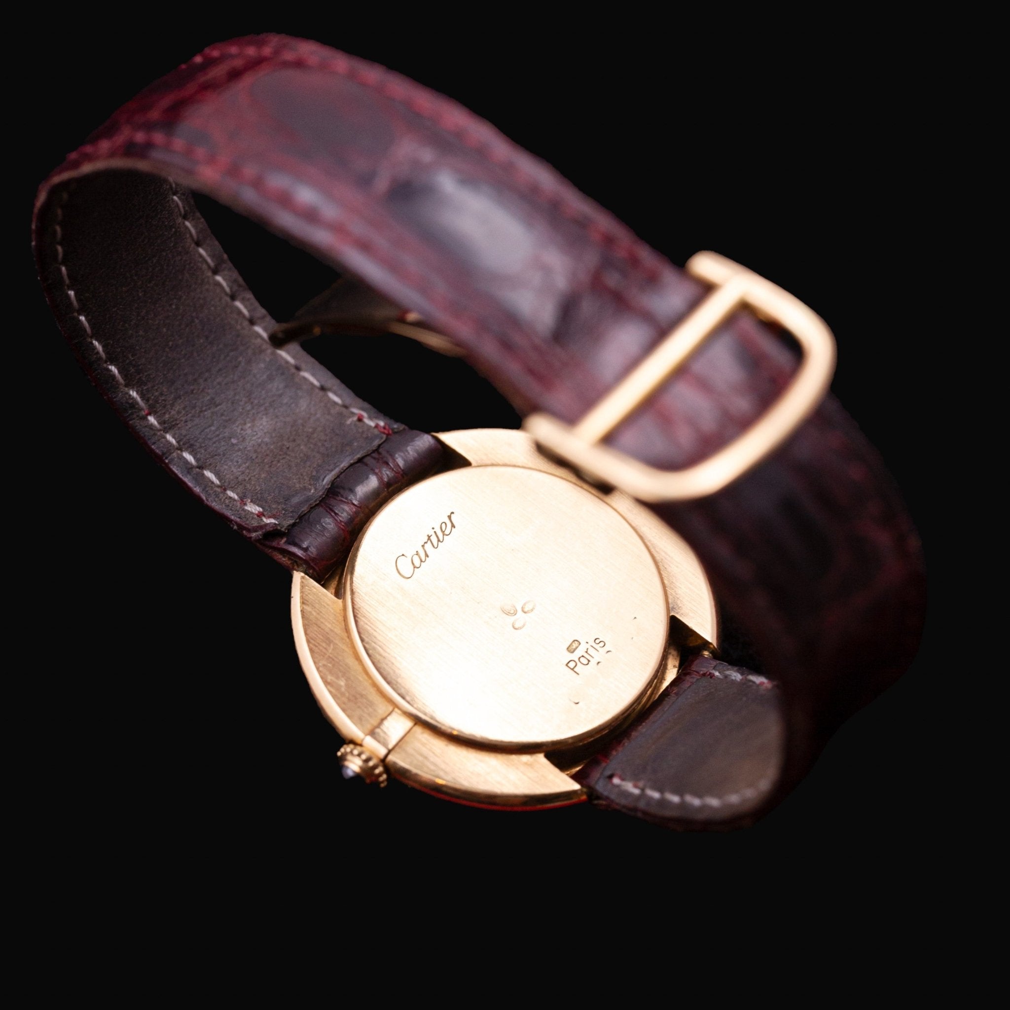 CARTIER ELLIPSE RONDE MECANIQUE OR HOMME - montre vintage - Contre - Temps Paris