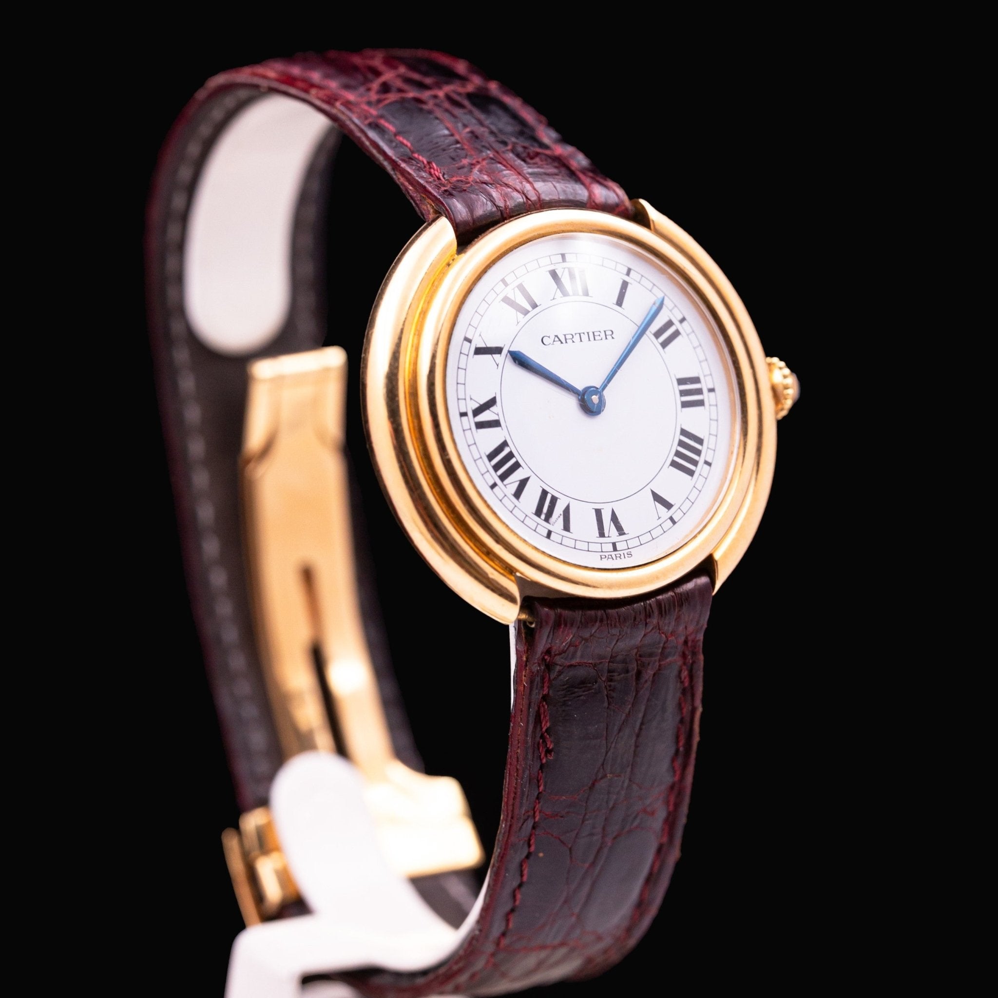 CARTIER ELLIPSE RONDE MECANIQUE OR HOMME - montre vintage - Contre - Temps Paris