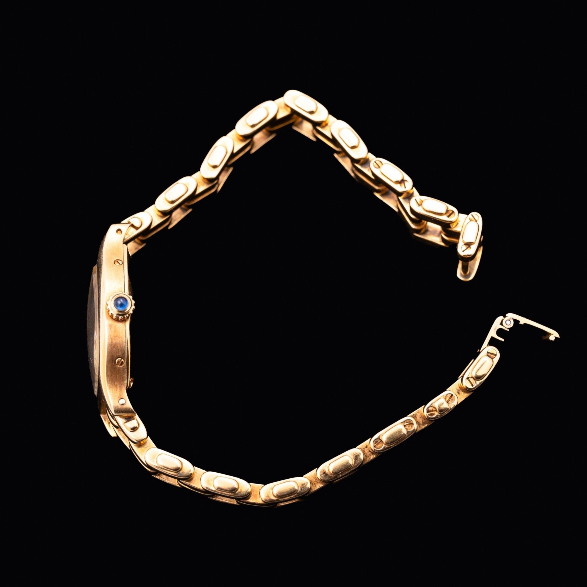 CARTIER TORTUE MINI BRACELET GOURMETTE OR - montre vintage - Contre - Temps Paris