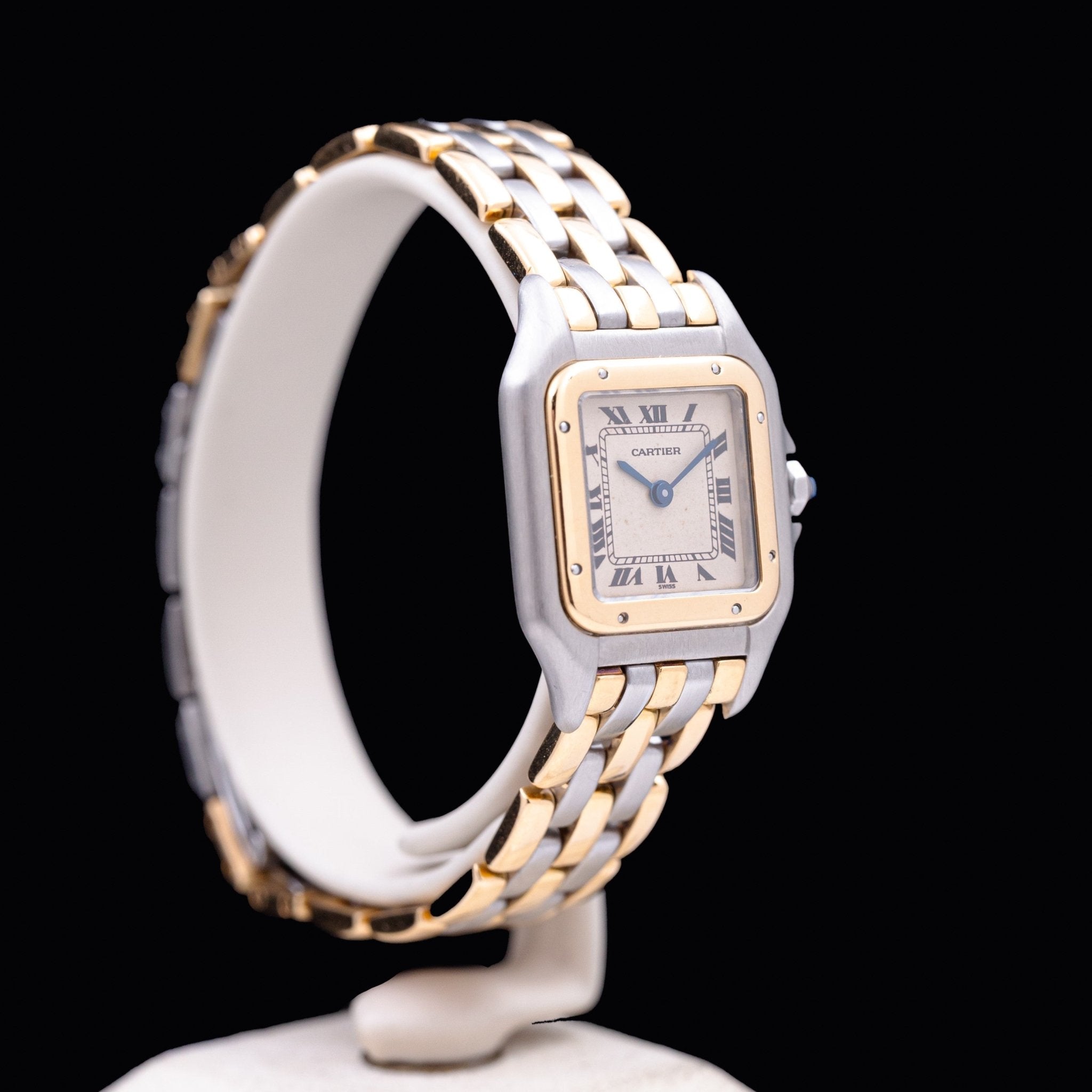 CARTIER PANTHERE OR ET ACIER SMALL BRACELET 3 RANGS D'OR - montre vintage - Contre - Temps Paris