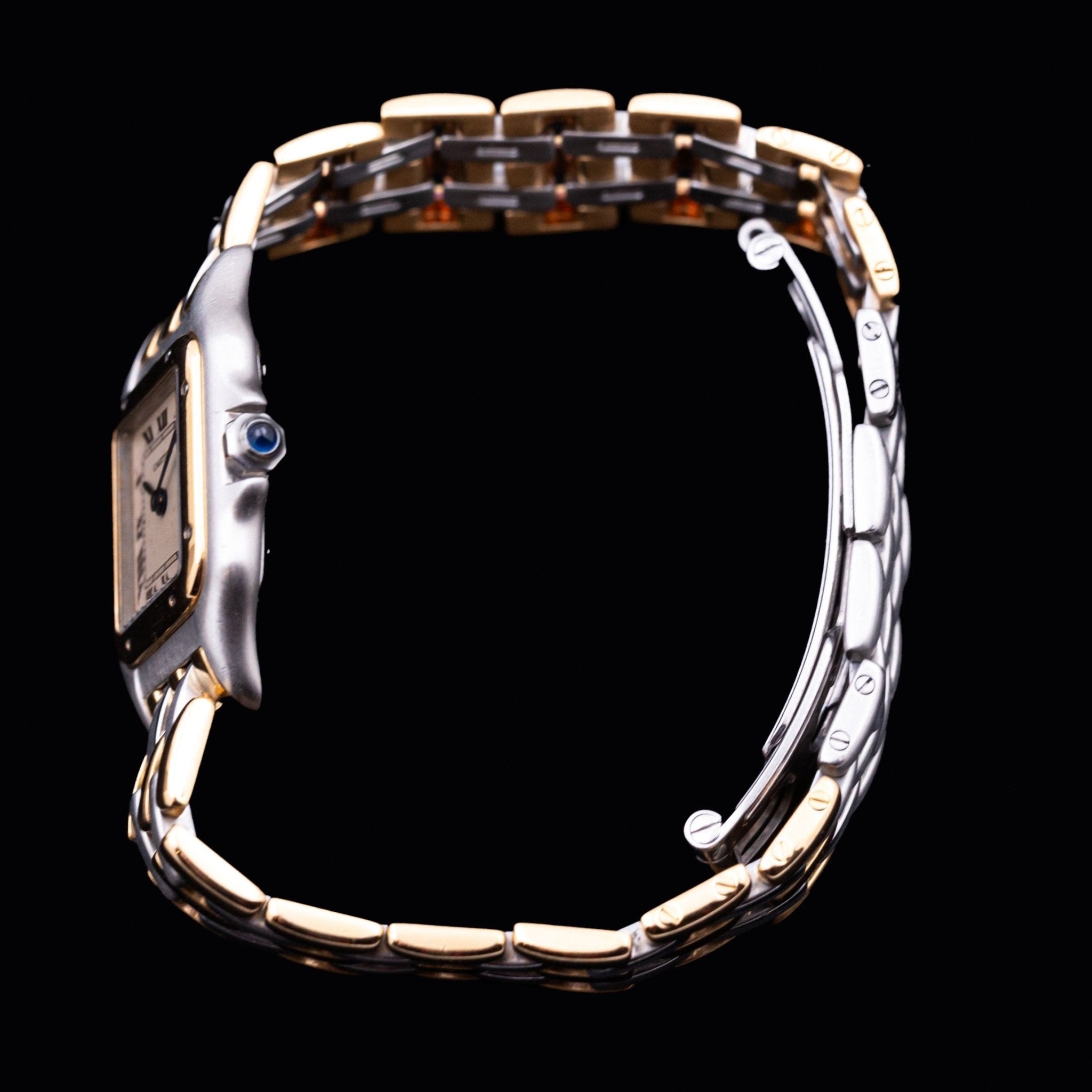 CARTIER PANTHERE OR ET ACIER SMALL BRACELET 3 RANGS D'OR - montre vintage - Contre - Temps Paris