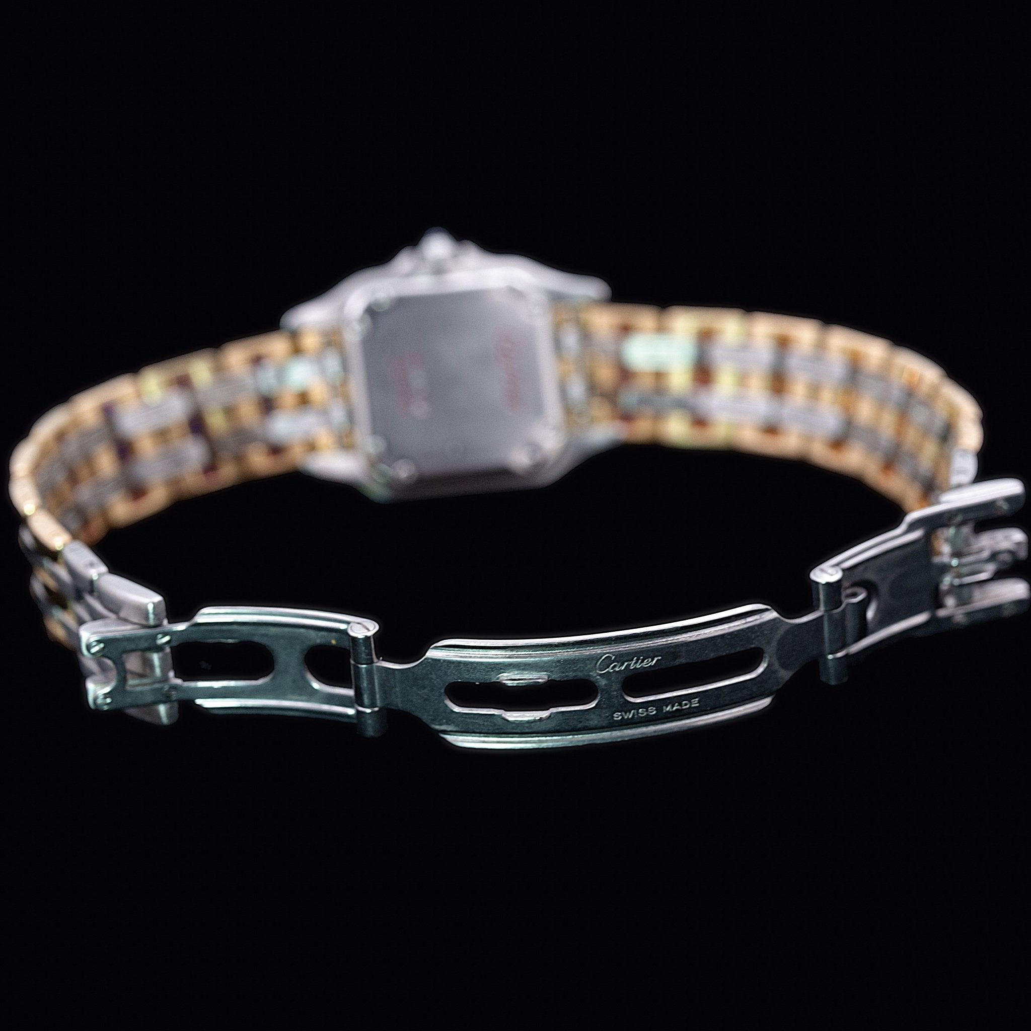 CARTIER PANTHERE OR ET ACIER SMALL BRACELET 3 RANGS D'OR - montre vintage - Contre - Temps Paris