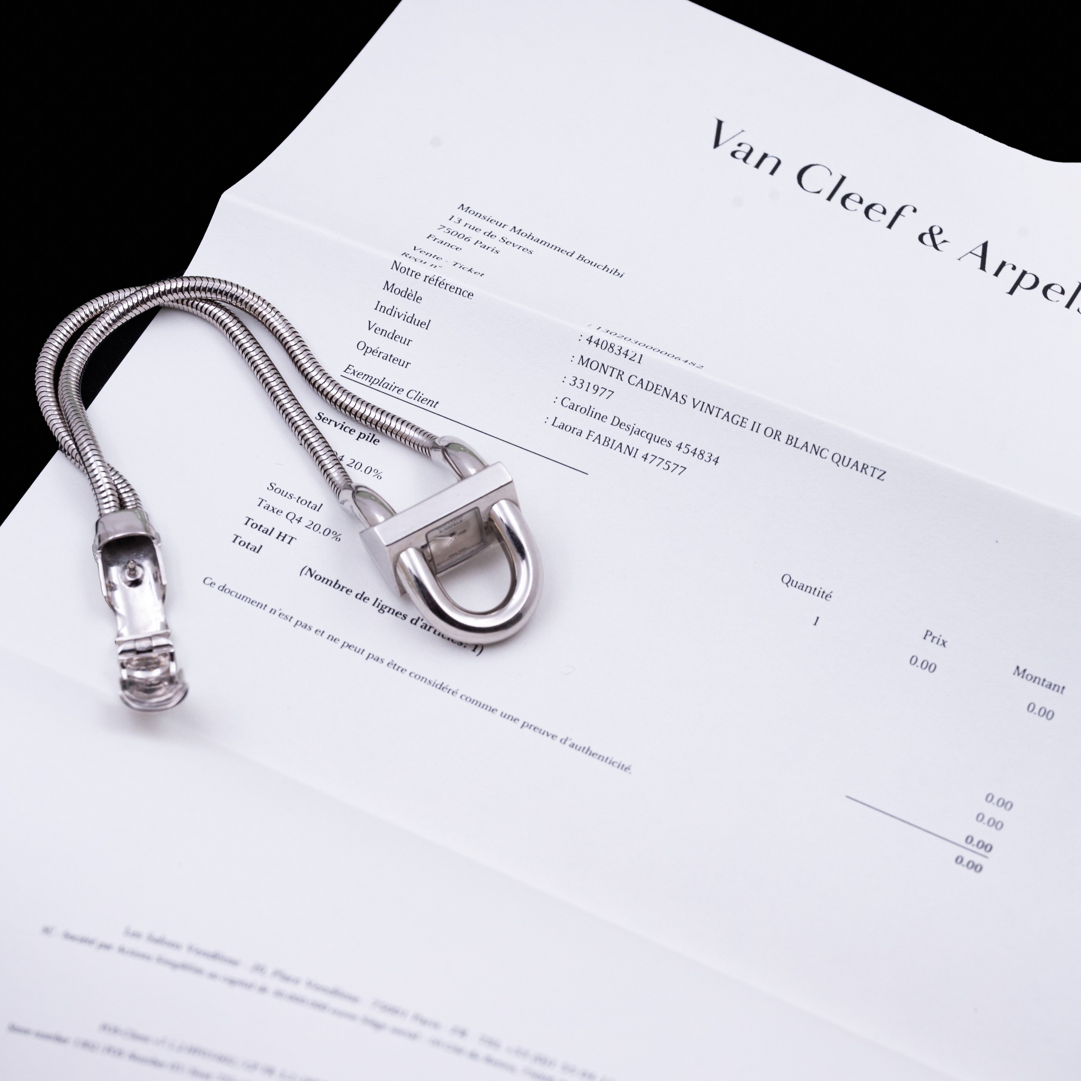 VAN CLEEF & ARPELS CADENAS VINTAGE II OR BLANC