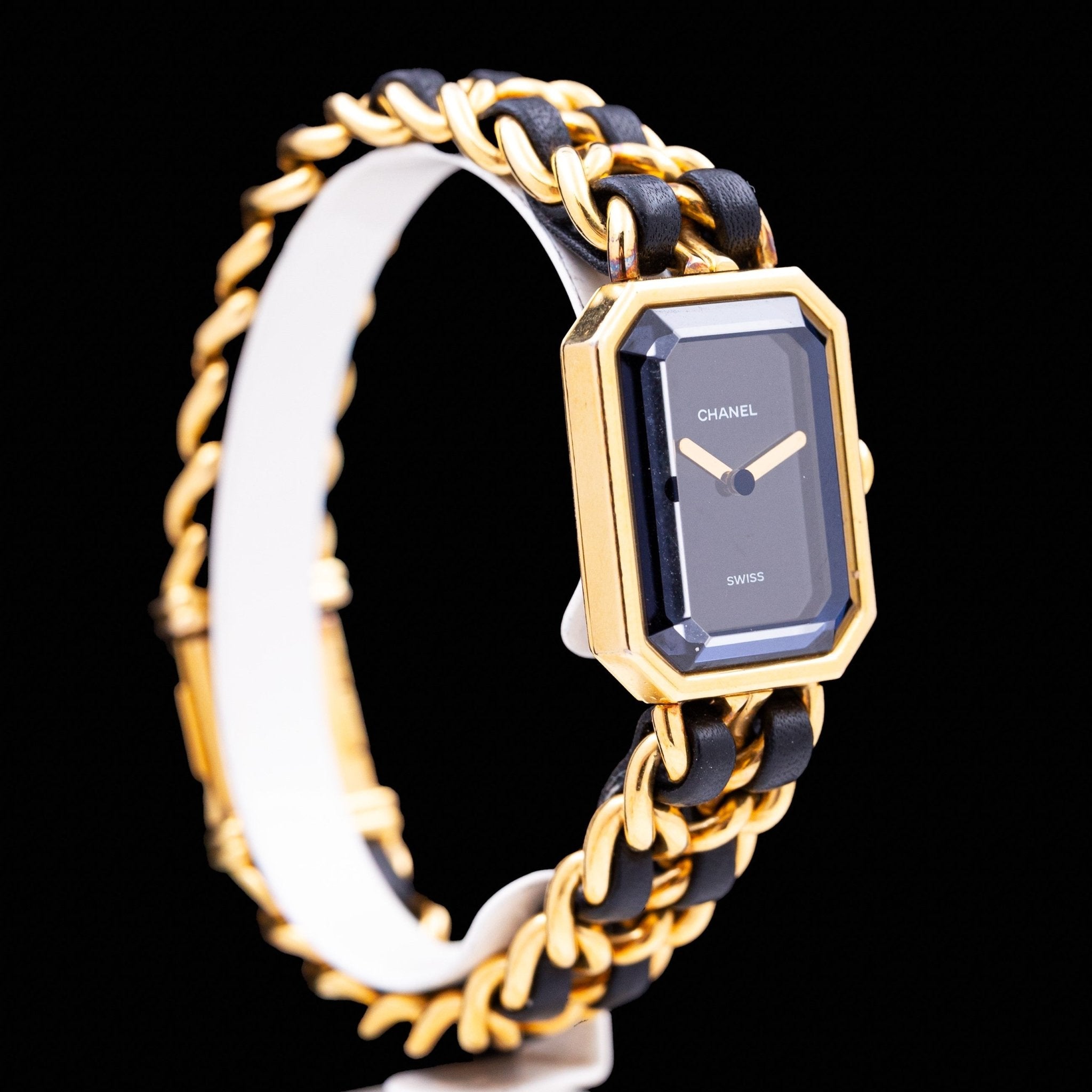 CHANEL PREMIERE ORIGINALE PLAQUÉE OR ET CUIR - montre vintage - Contre - Temps Paris
