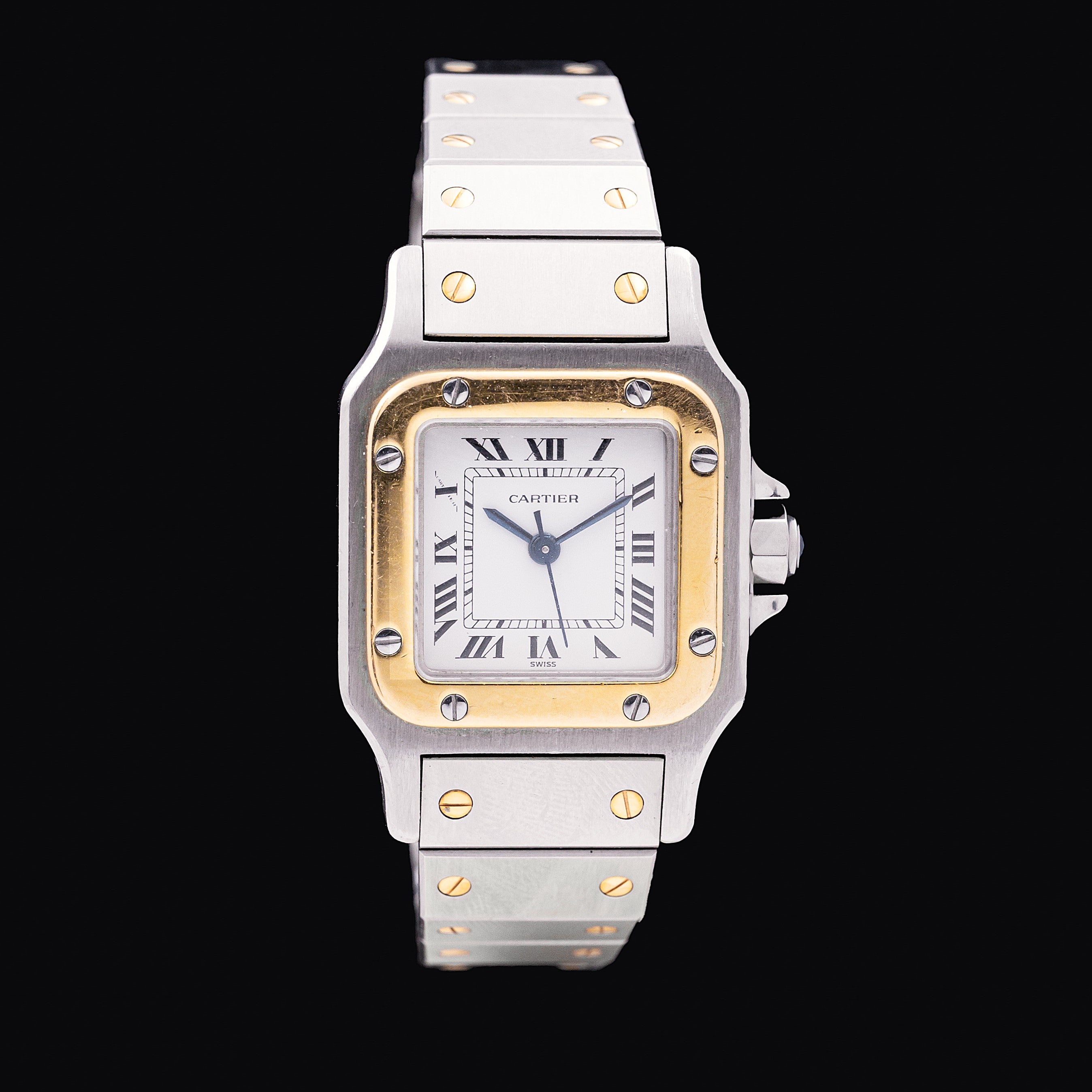 CARTIER SANTOS AUTOMATIC GOLD AND STEEL SMALL