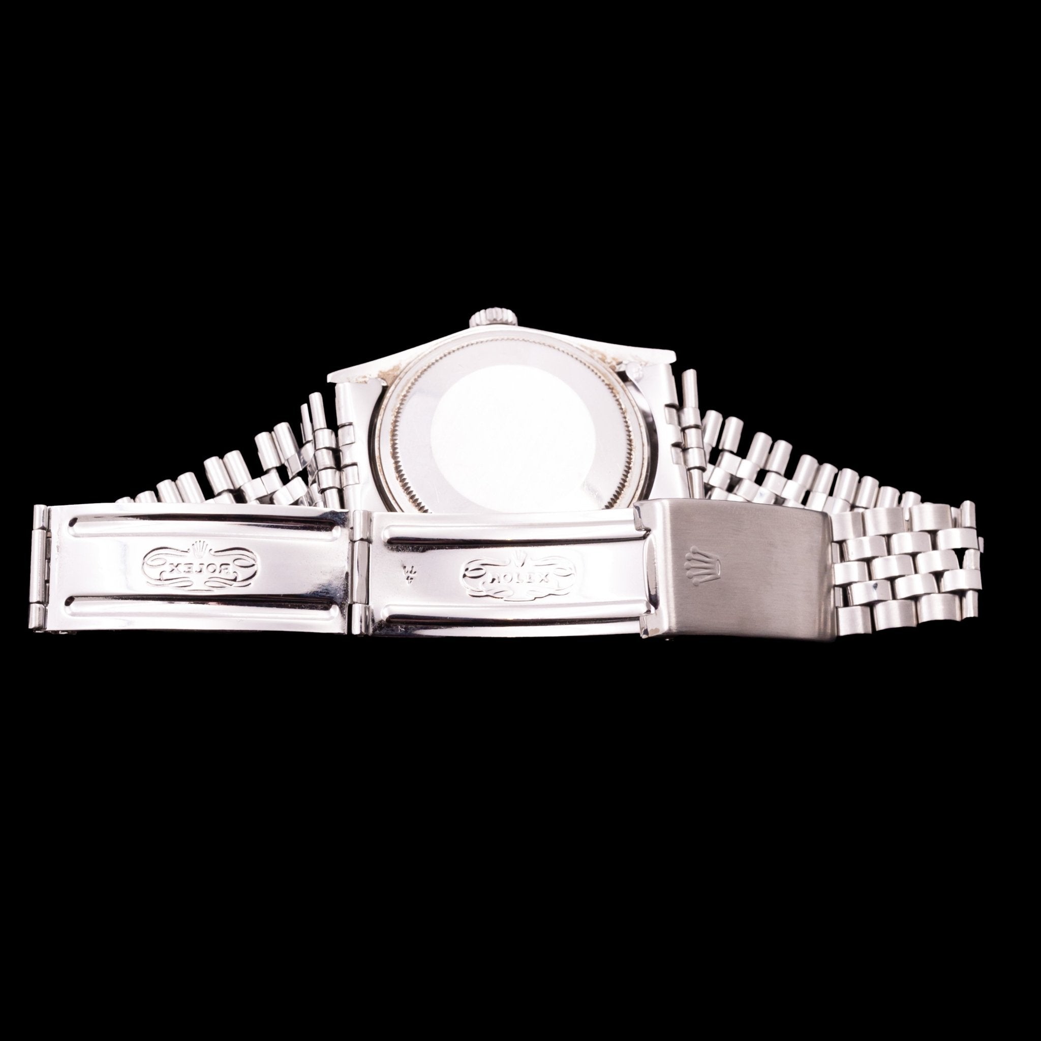 ROLEX DATEJUST 36MM ACIER LUNETTE OR BLANC - montre vintage - Contre - Temps Paris