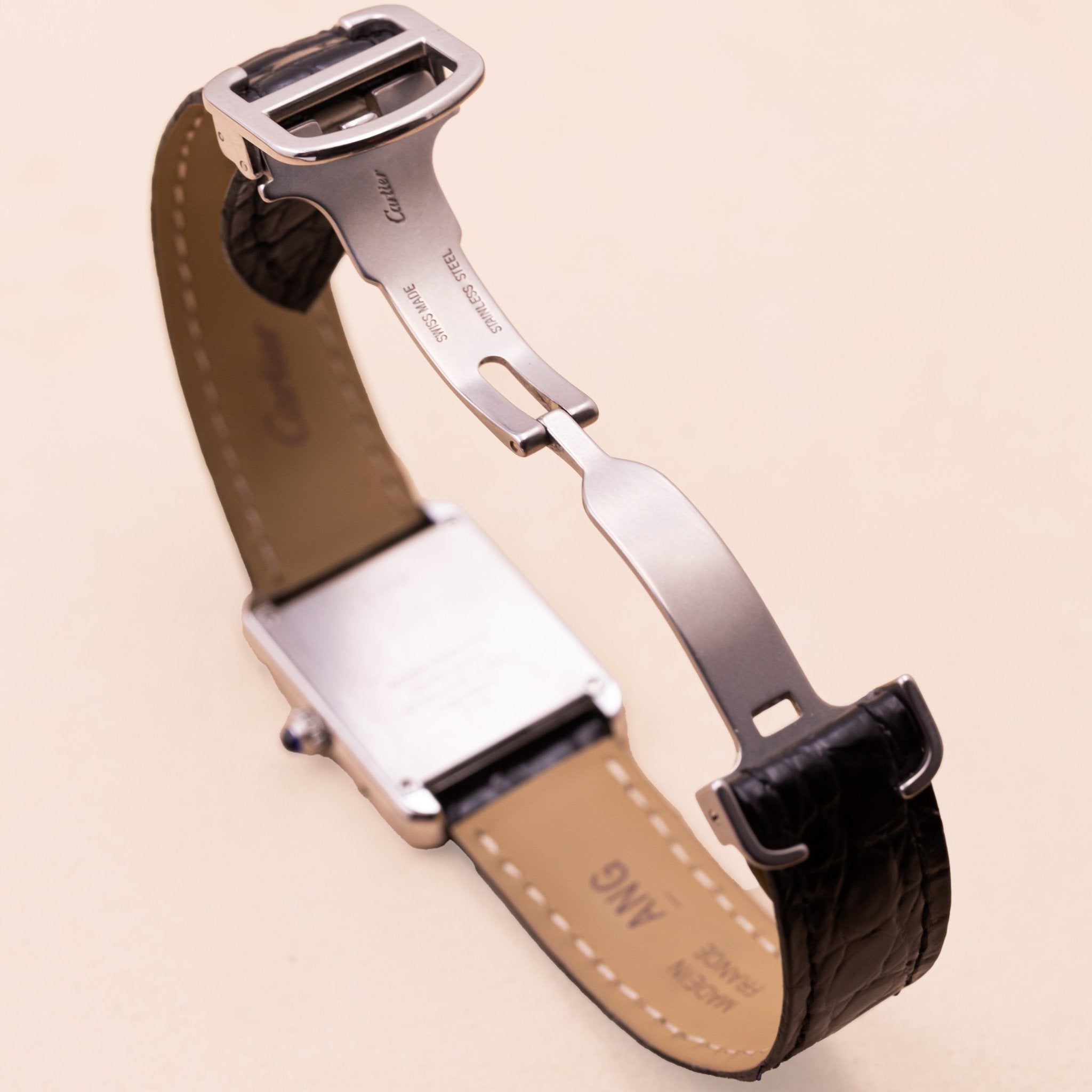 CARTIER TANK SOLO HOMME ACIER - montre vintage - Contre - Temps Paris