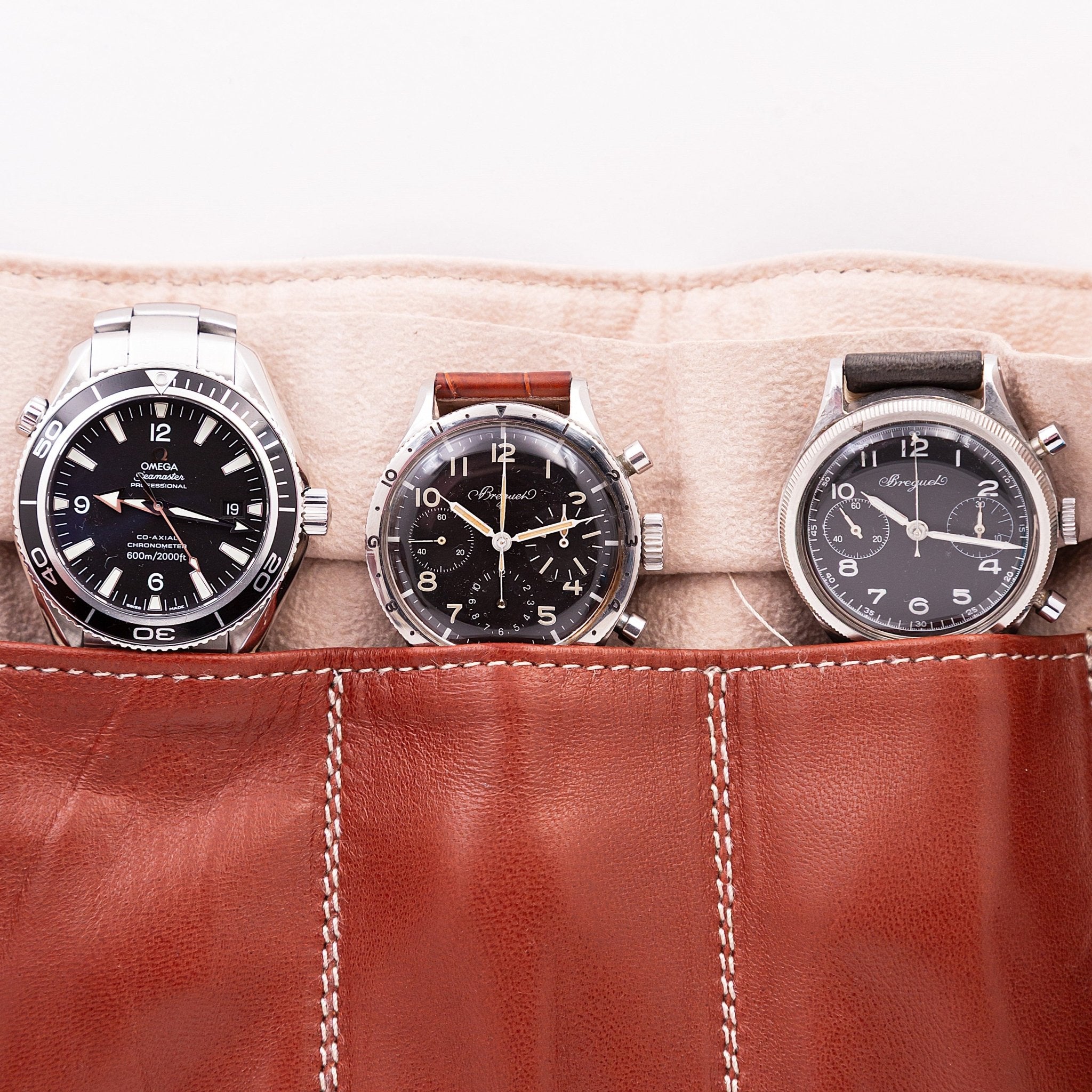 MARMOTTE DE VOYAGE 6 MONTRES VEAU COULEUR - montre vintage - Contre - Temps Paris