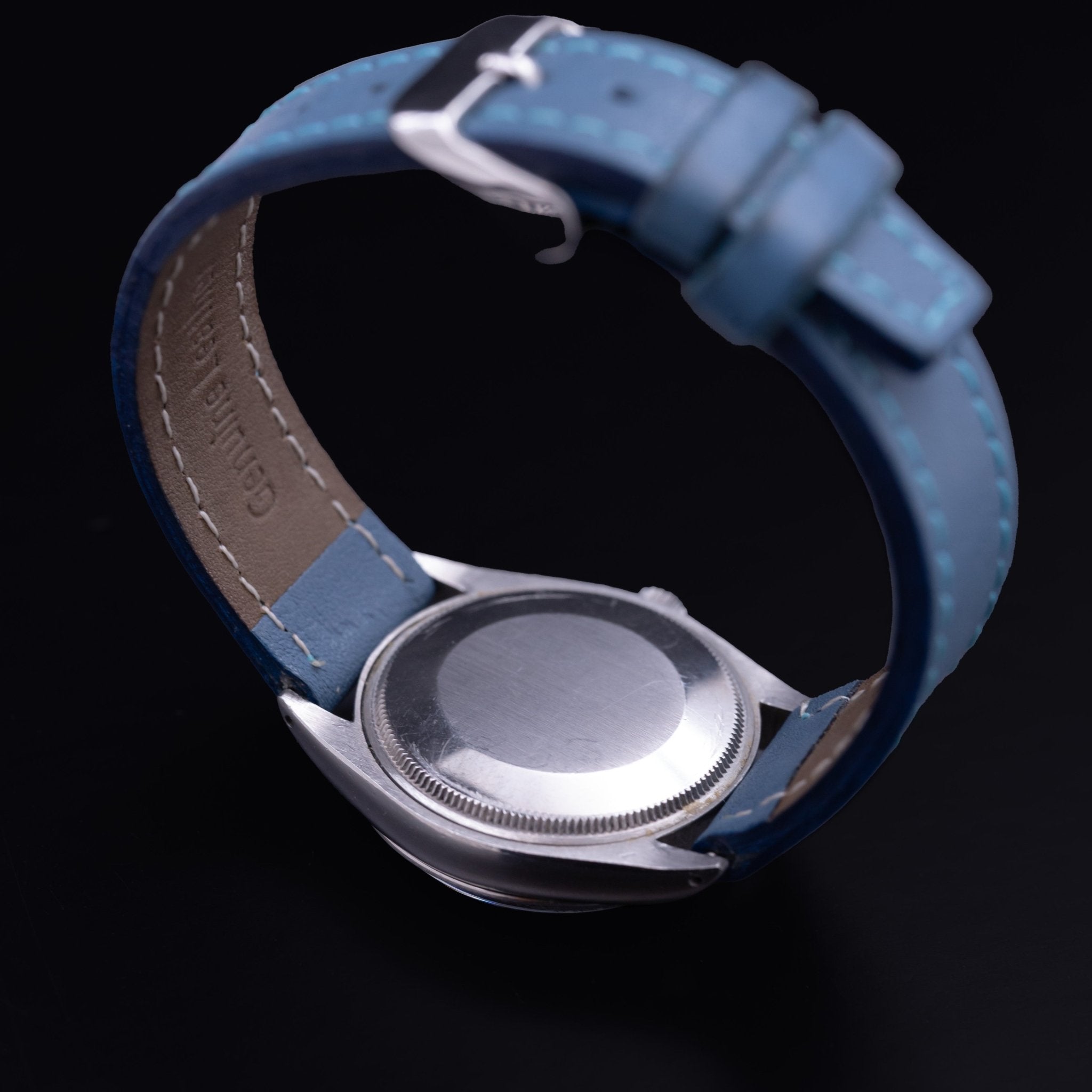 ROLEX AIR KING 5500 CADRAN BLEU PLEXI - montre vintage - Contre - Temps Paris