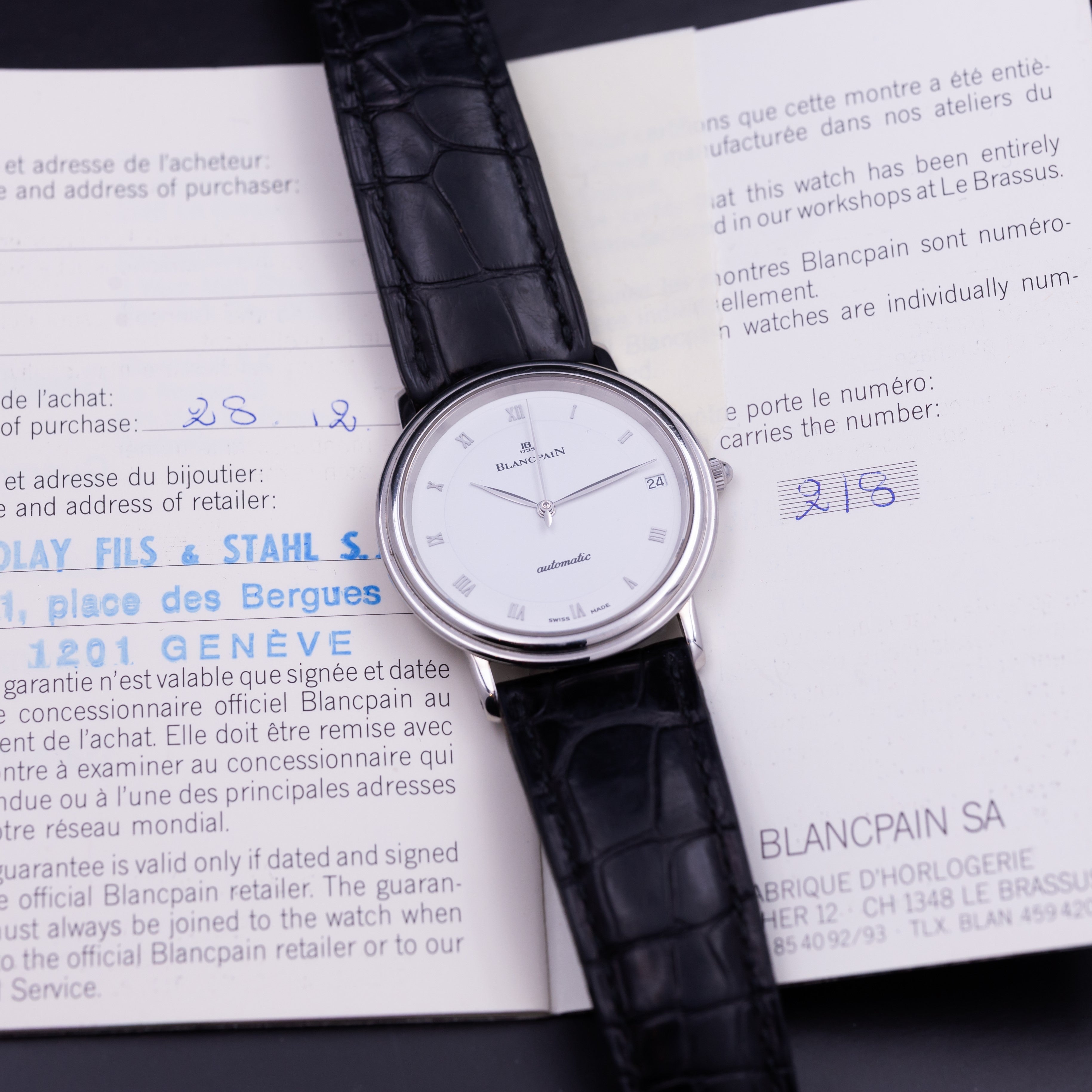 BLANCPAIN VILLERET AUTOMATIC EXTRA-PLATE FULL SET
