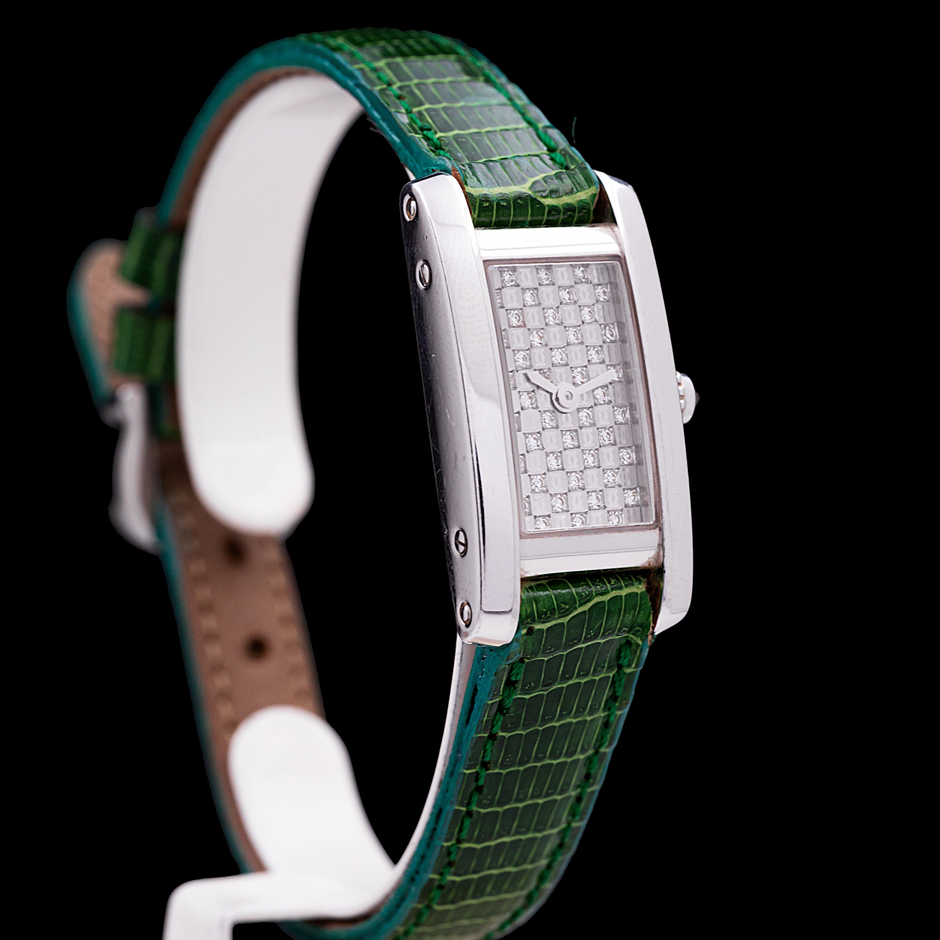 CARTIER TANK AMERICAINE MINI OR BLANC ET DIAMANTS