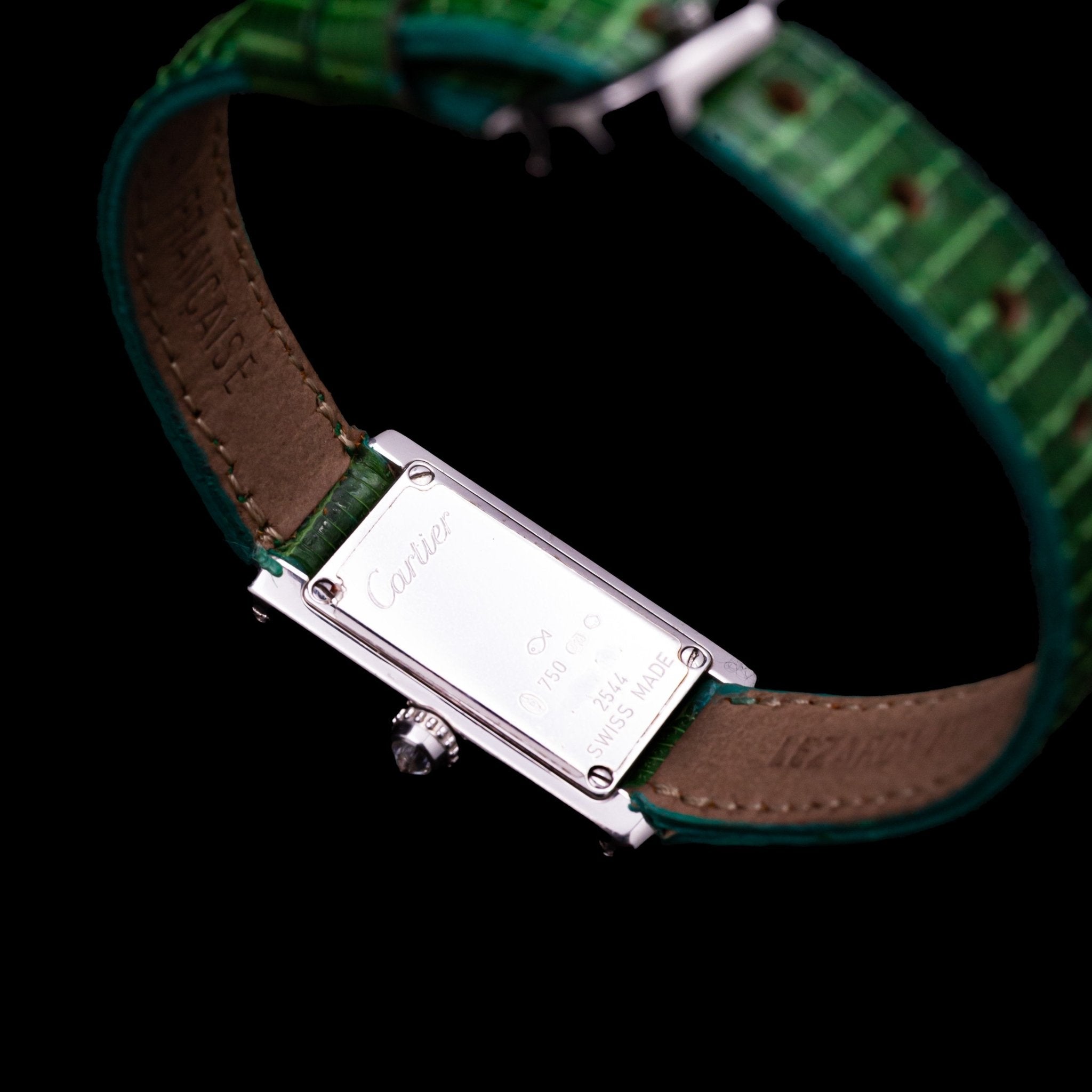 CARTIER TANK AMERICAINE MINI OR BLANC ET DIAMANTS - montre vintage - Contre - Temps Paris