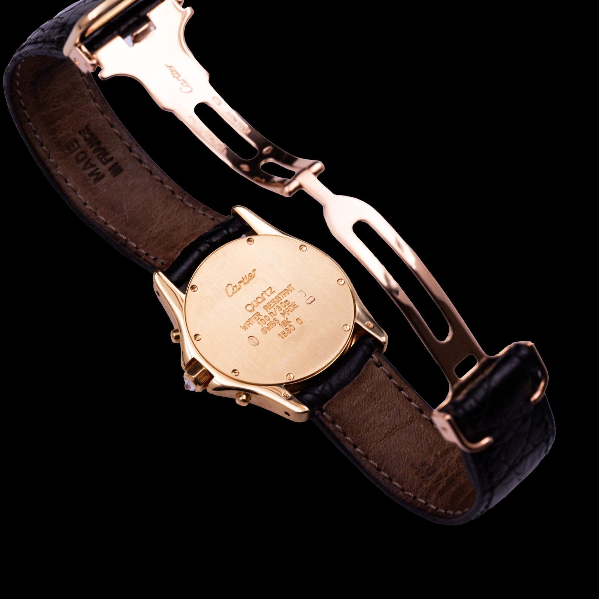 CARTIER CHRONOGRAPHE SANTOS LADY OR ET DIAMANTS - montre vintage - Contre - Temps Paris