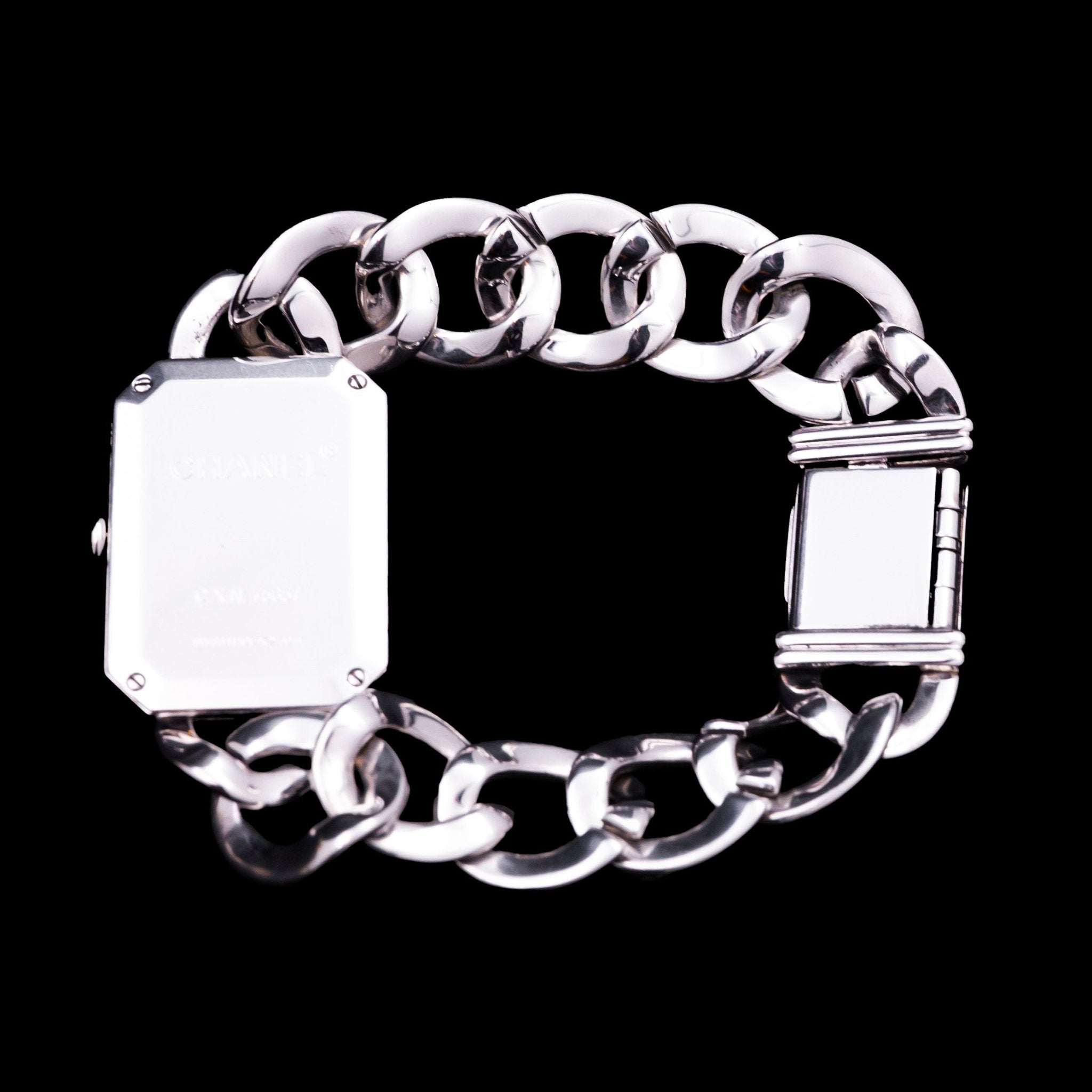 CHANEL PREMIERE GOURMETTE ACIER ET DIAMANTS - montre vintage - Contre - Temps Paris