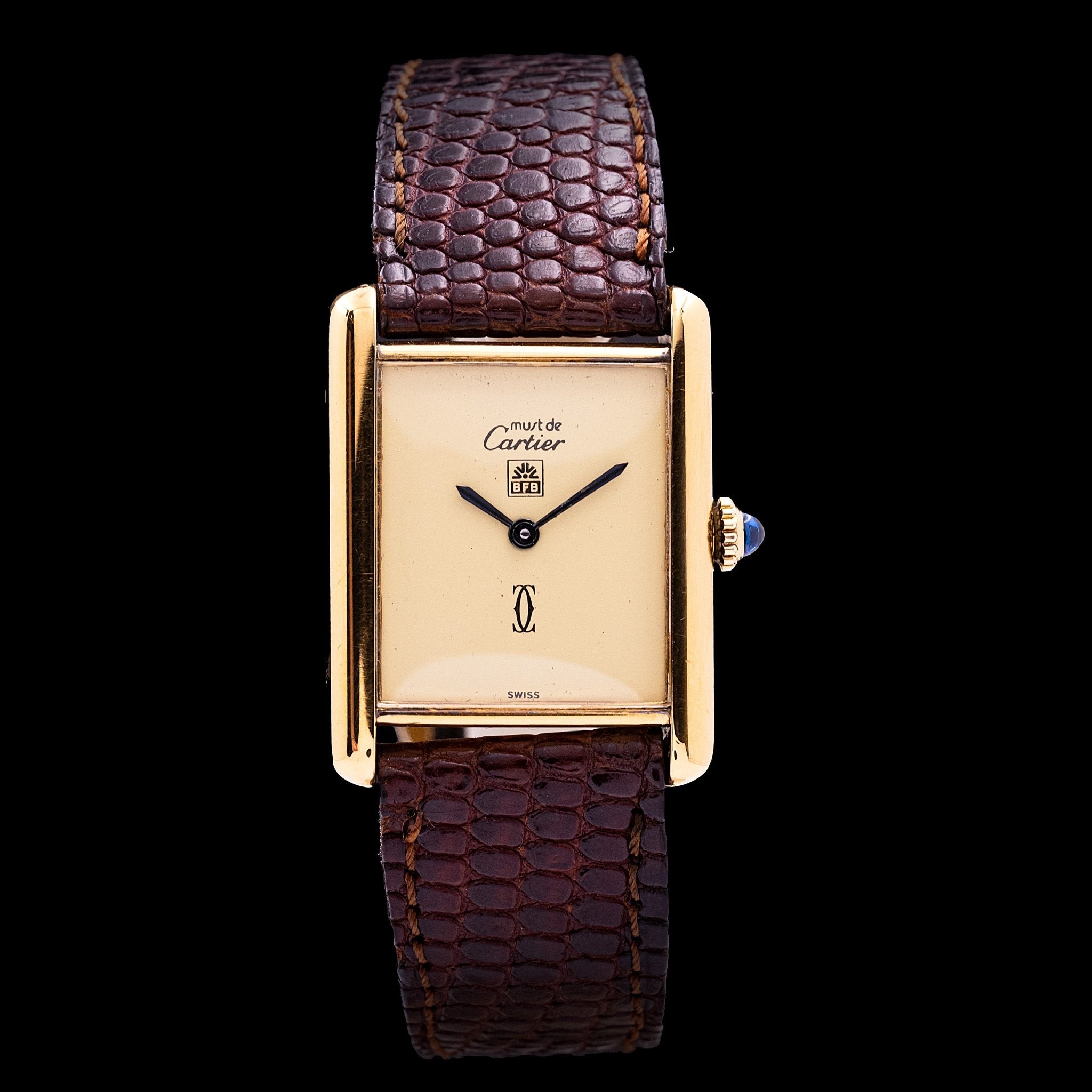 CARTIER TANK MUST HOMME CADRAN CREME - montre vintage - Contre - Temps Paris