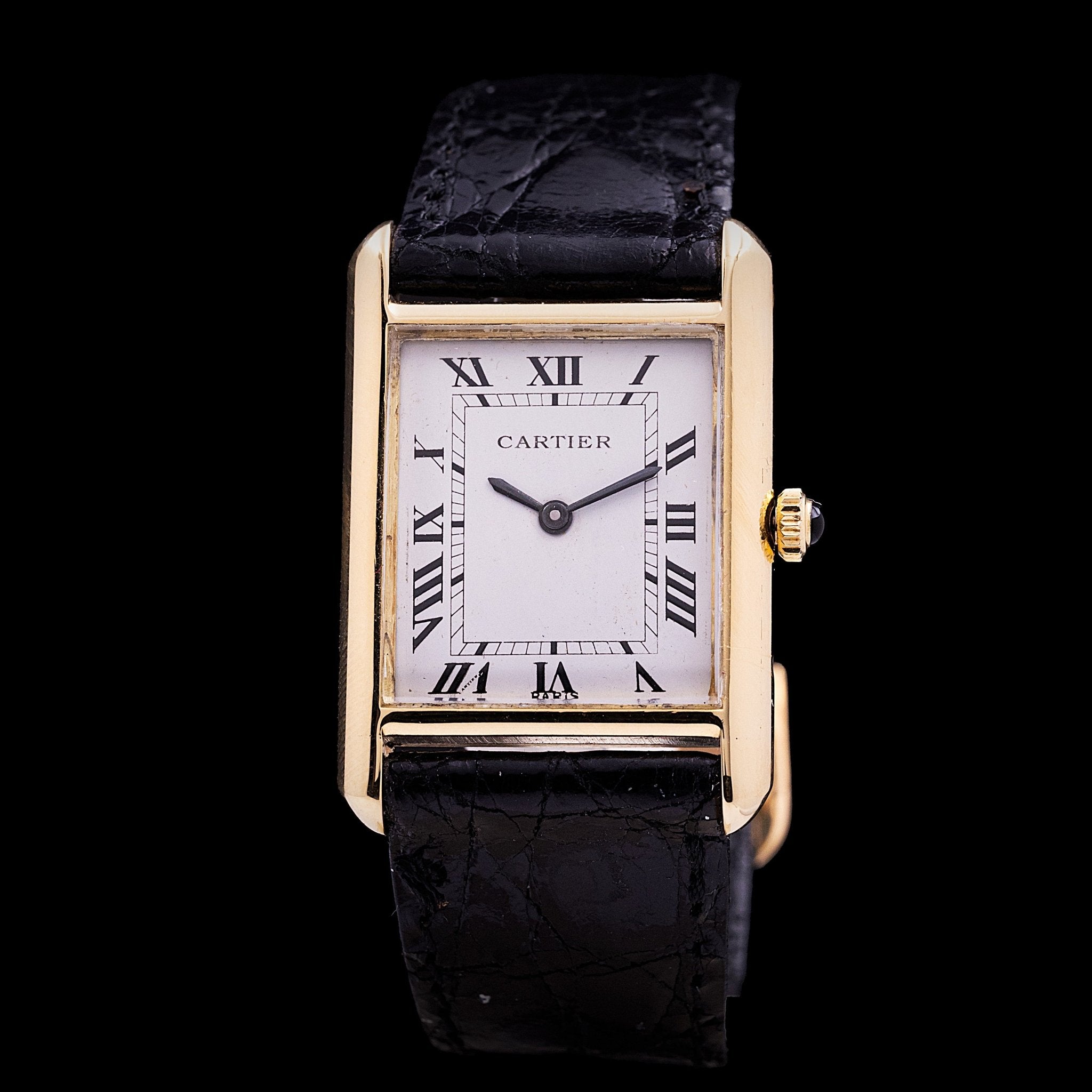 CARTIER TANK "LOUIS CARTIER" OR TAILLE HOMME - montre vintage - Contre - Temps Paris