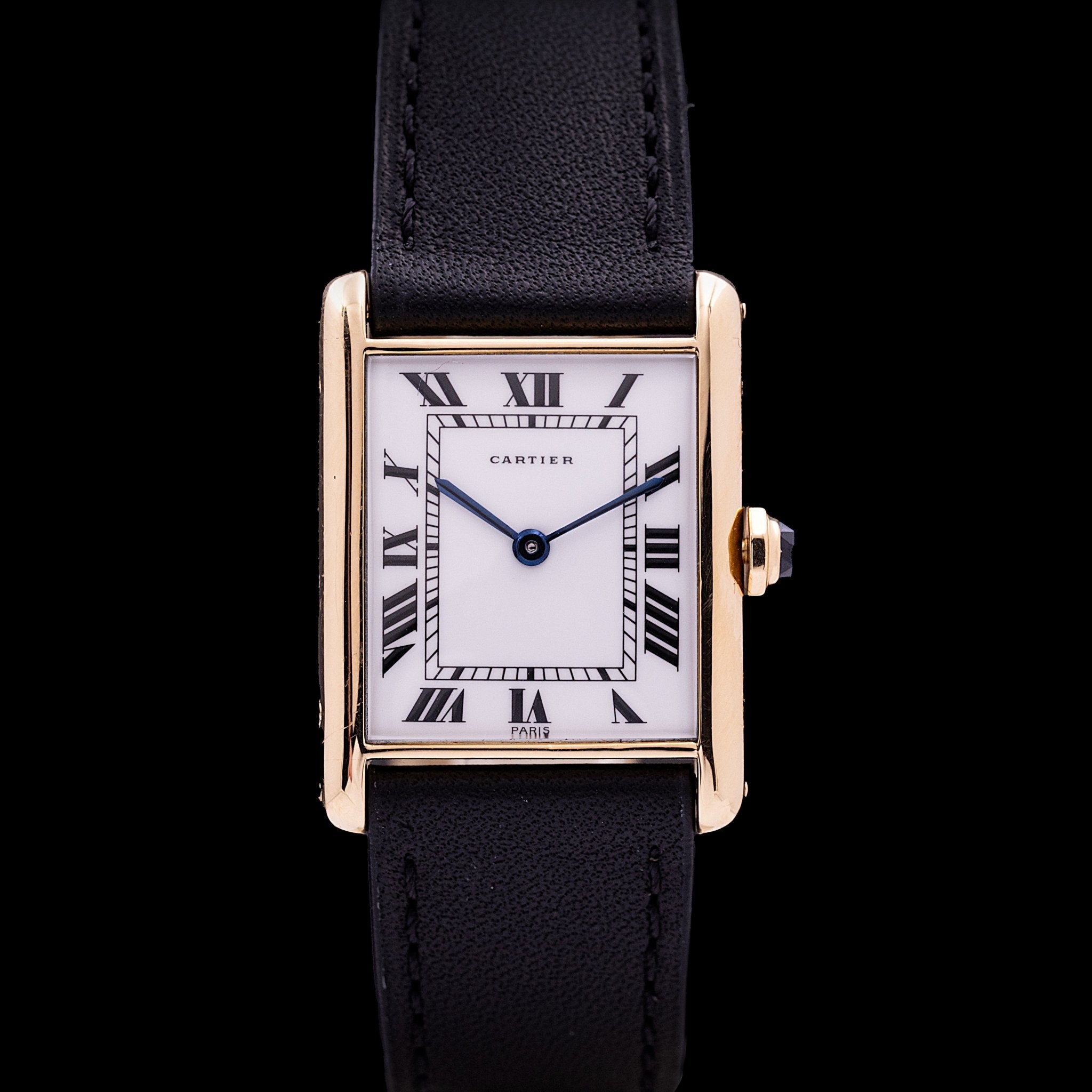 CARTIER TANK "LOUIS CARTIER" OR TAILLE HOMME - RESTAURATION CARTIER - montre vintage - Contre - Temps Paris